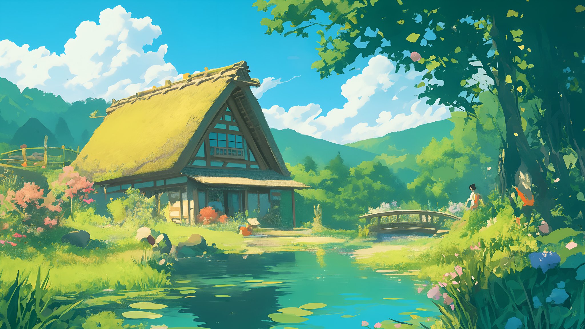 Anime Wallpaper • - Nature Ghibli Inspiration Wallpaper
