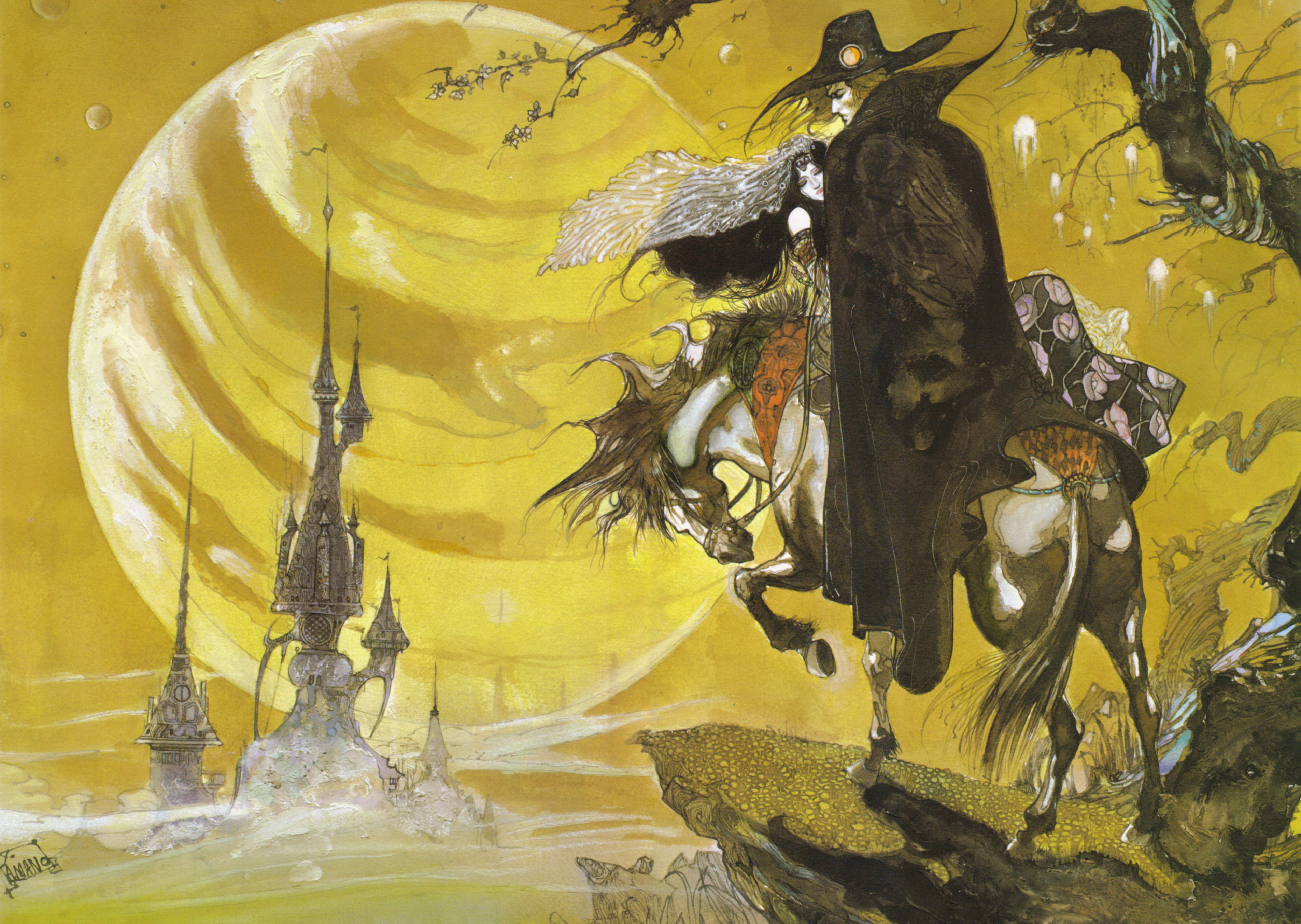 Vampire Hunter D: Epic Anime HD Wallpaper Under the Blood Moon