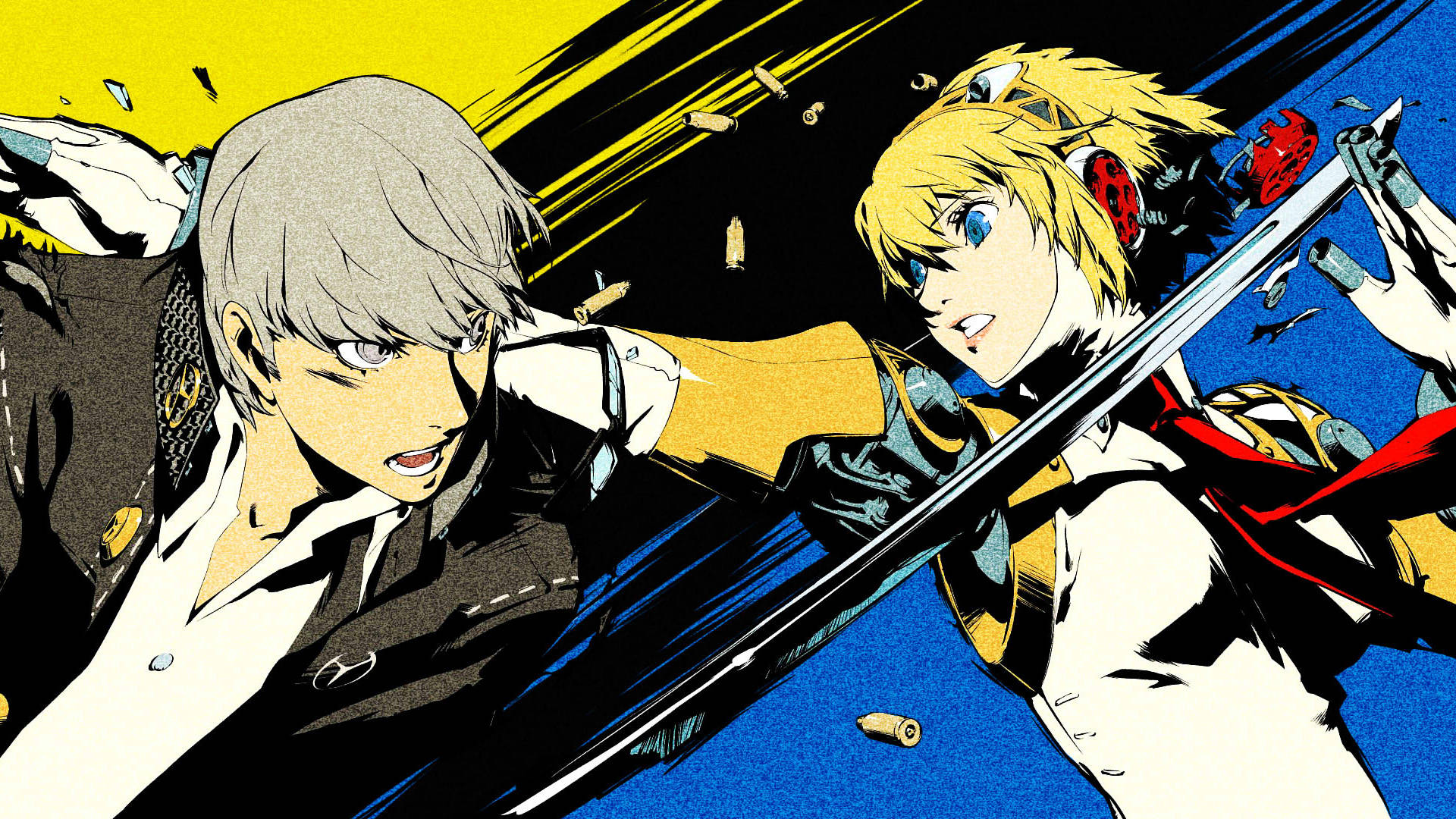 Download Akihiko Sanada and Aigis Ready for Battle in Persona 3 Wallpaper