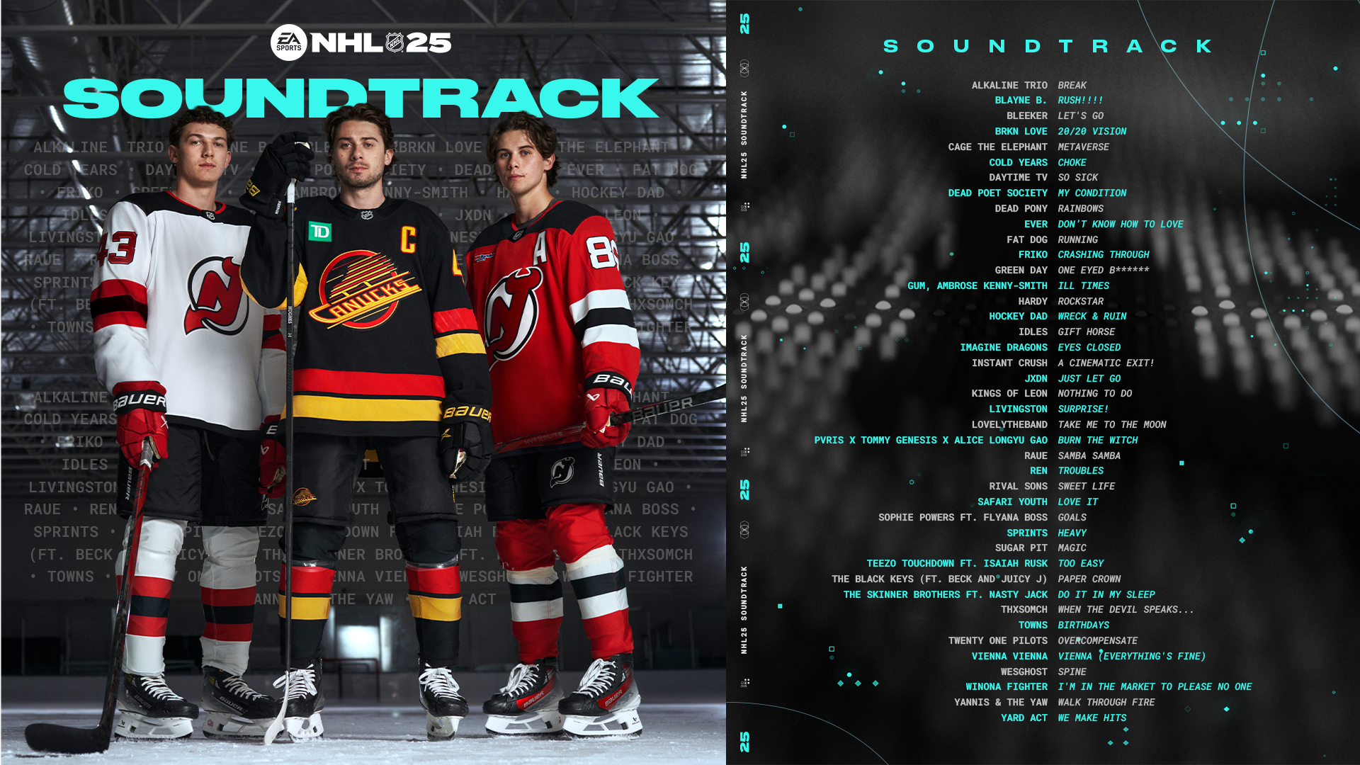 NHL 25 Soundtrack Listing