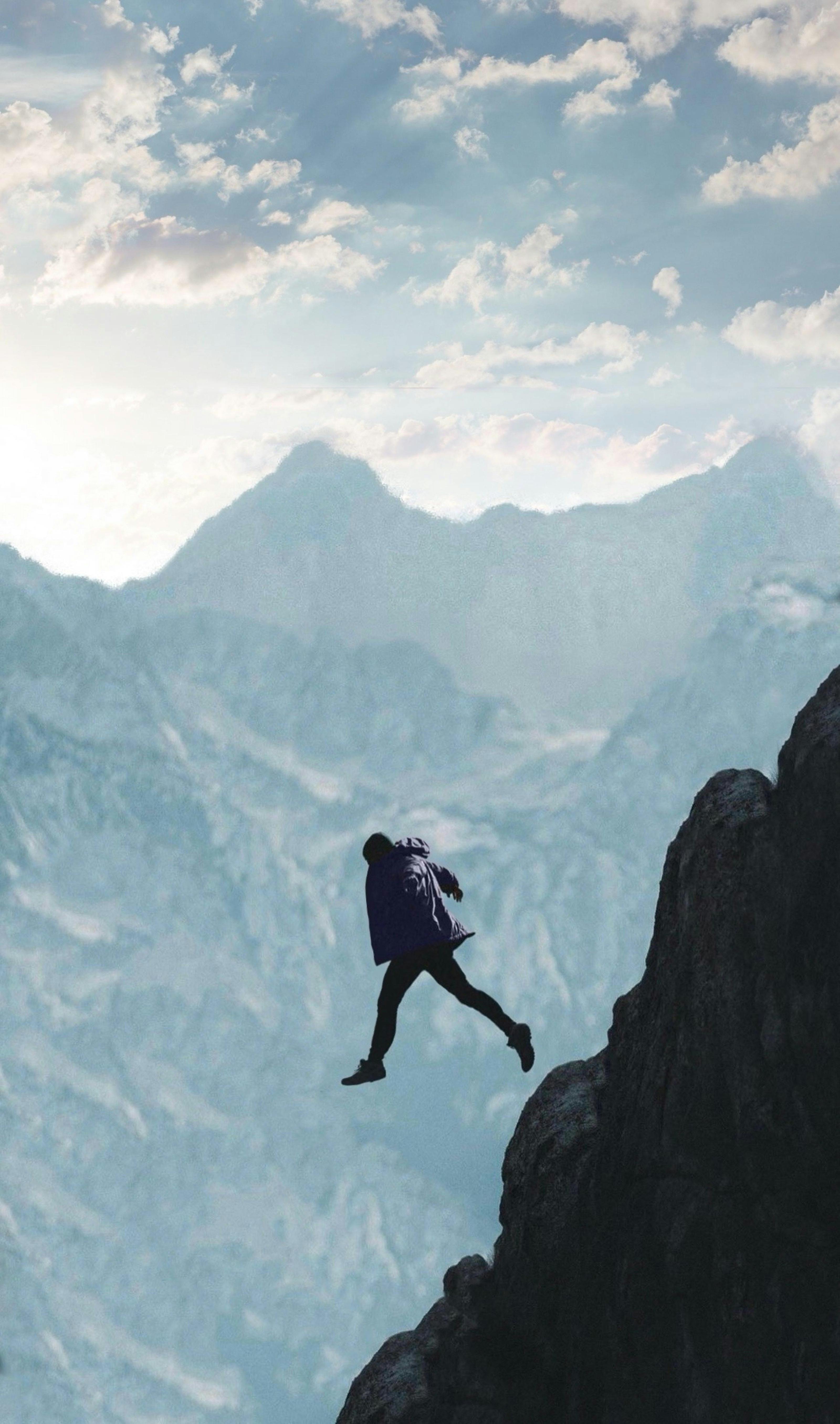 Person Falling Down the Mountain · Free