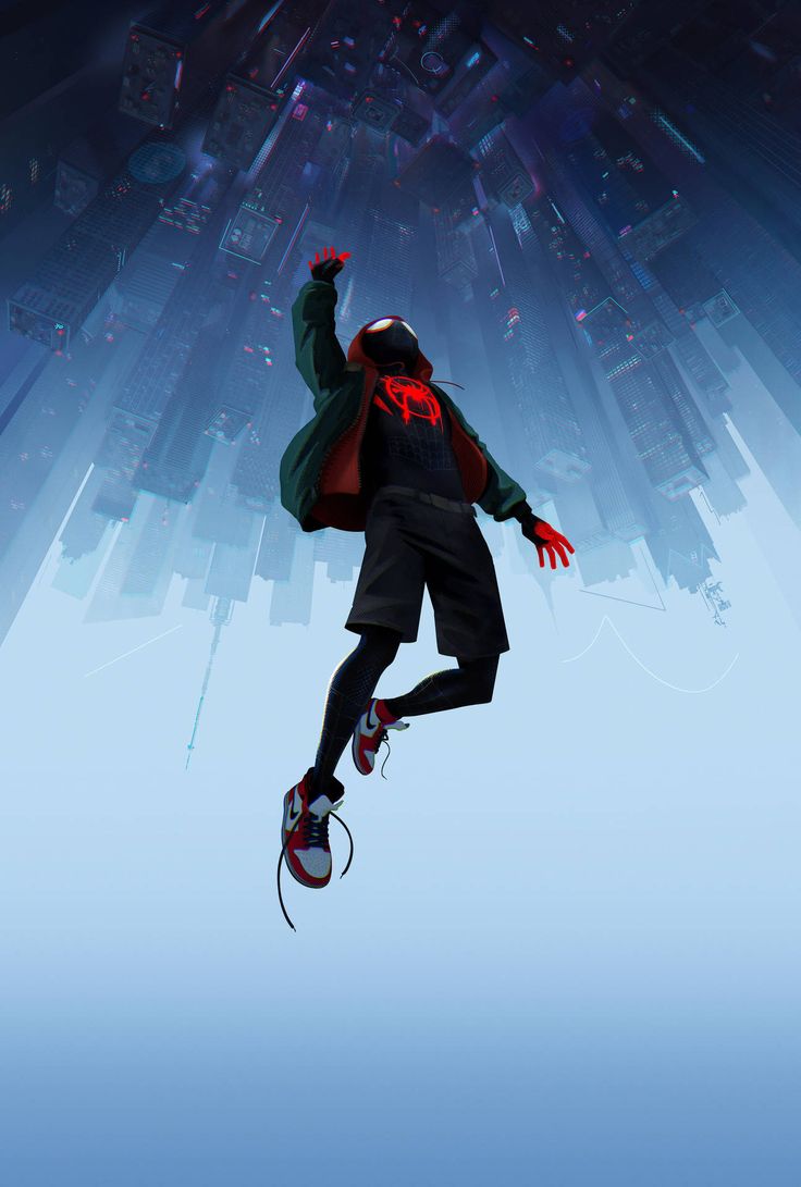 Download Miles Morales Falling Upside Down Wallpaper