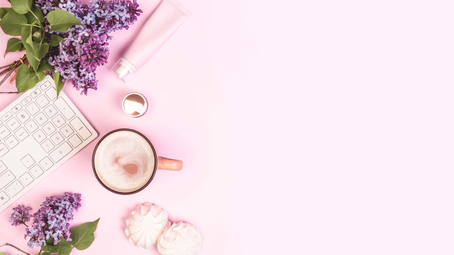 Download Elegant Girly Desktop Setup Wallpaper