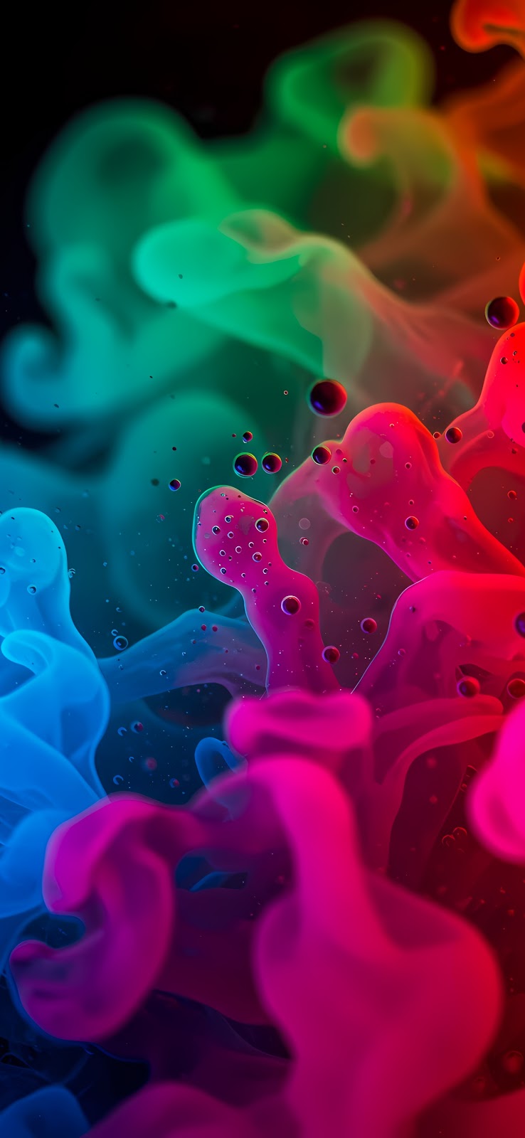 Wallpaper iPhone: Colorful Ink Drops in Water Abstract 4K Wallpaper for iPhone, Android