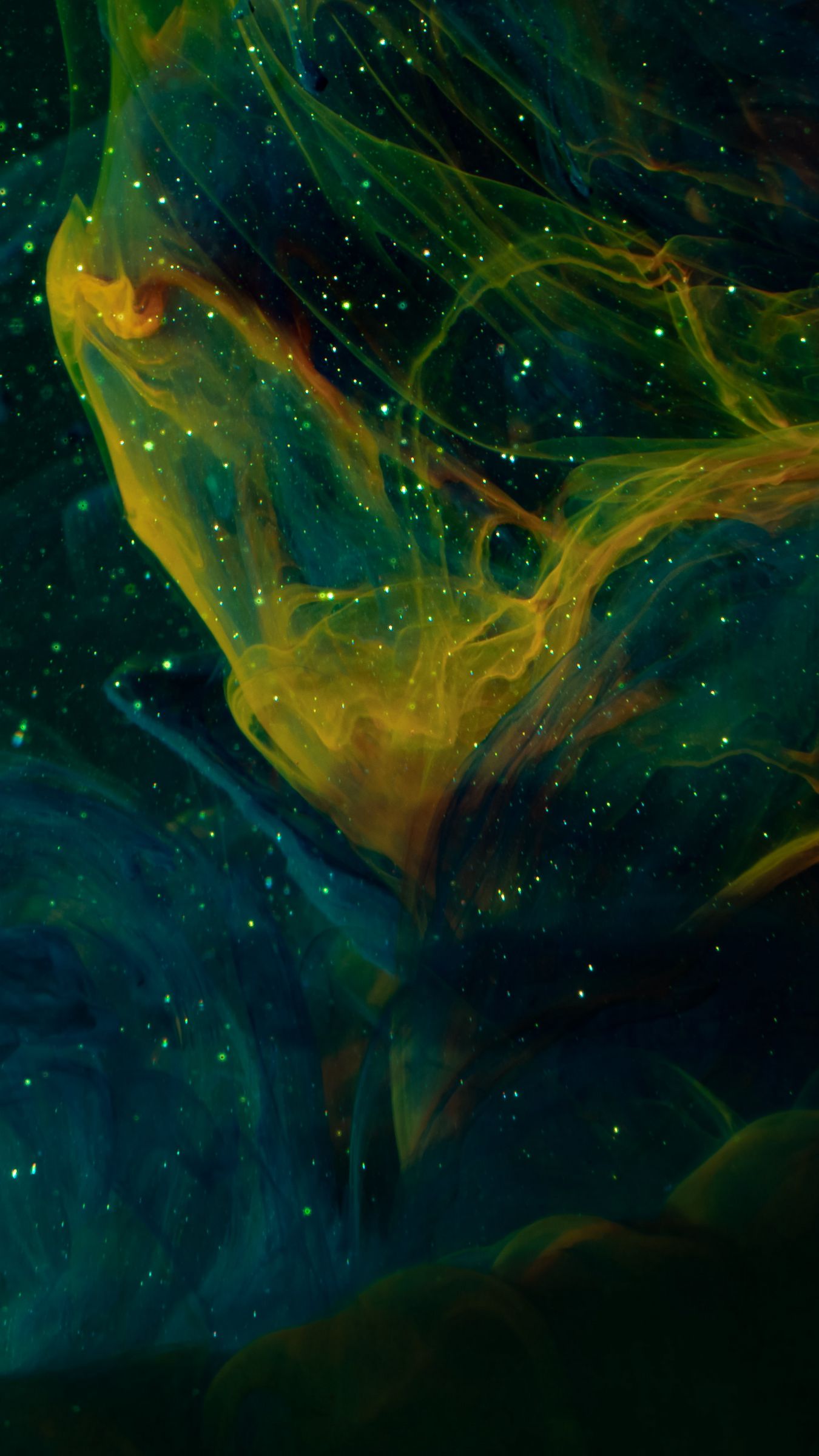 Download wallpaper 1350x2400 ink, paint, particles, liquid, water iphone 8+/7+/6s+/for parallax HD background