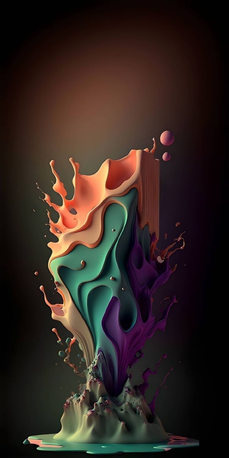 Water Ink Abstract Painting for Phone Background