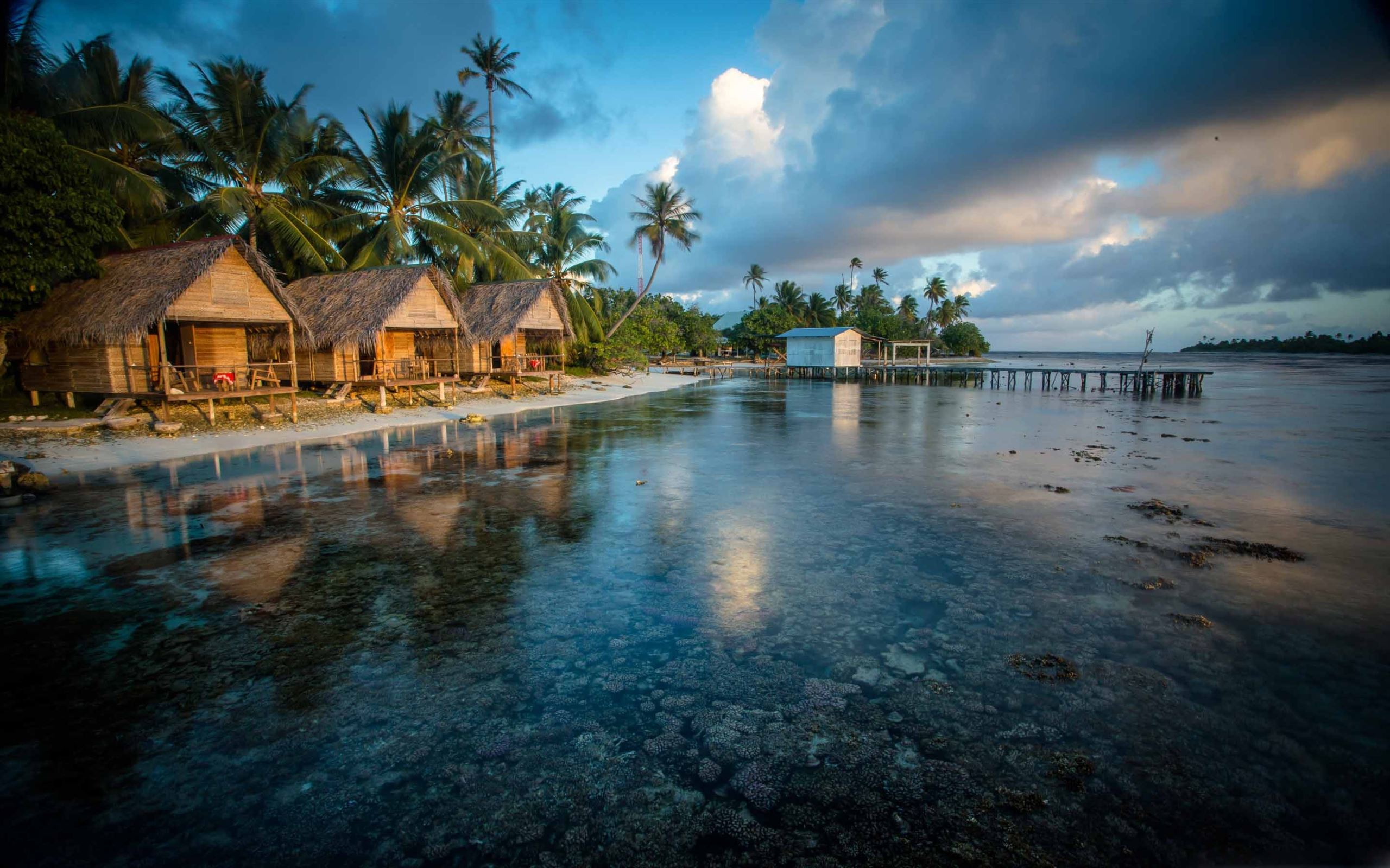 Bungalows On The Reef French Polynesia MacBook Air Wallpaper Download