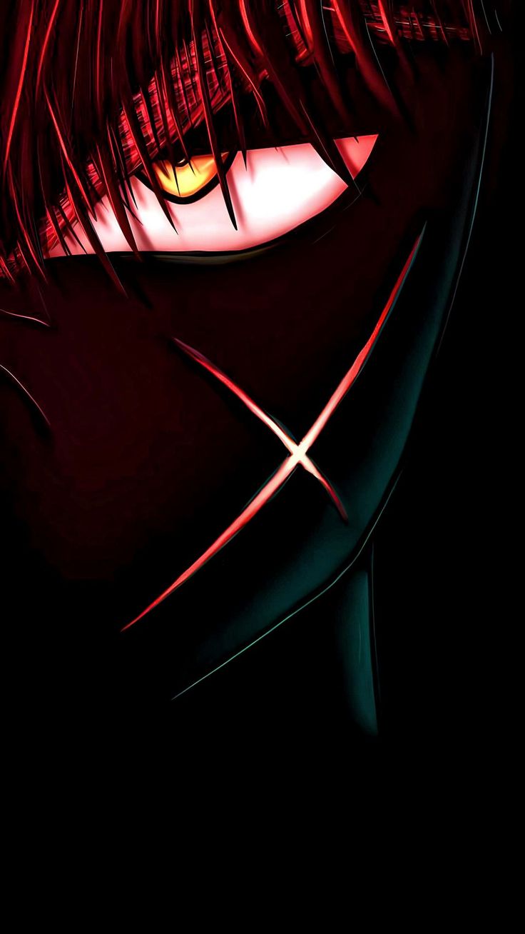 free wallpaper 4K anime, guy, face, black, art for mobile and desktop