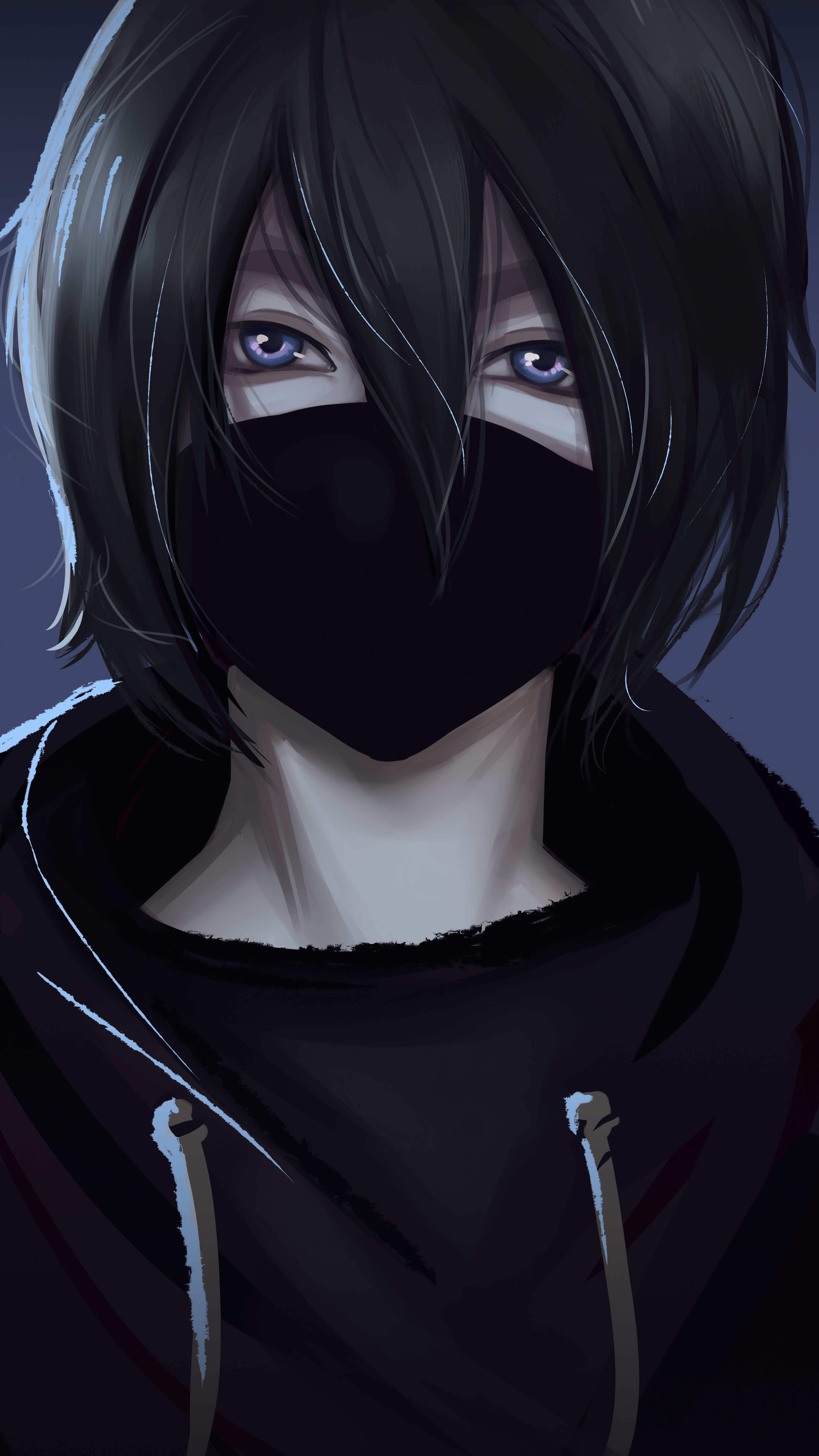 Wallpaper Anime, Black Mask Anime Boy, Mask, Cartoon, Sleeve, Background Free Image