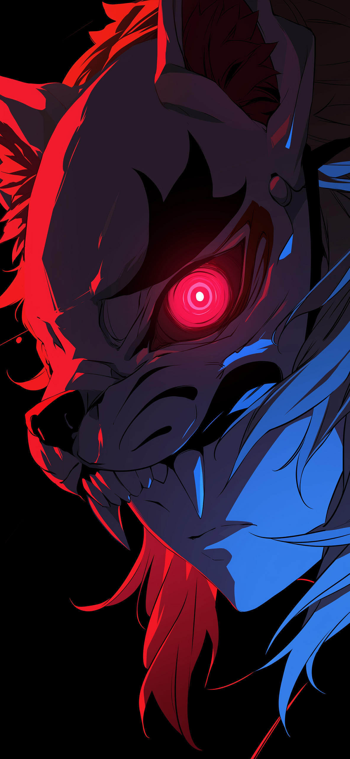 Anime Boy Beast Mask Portrait Wallpaper Dark Wallpaper