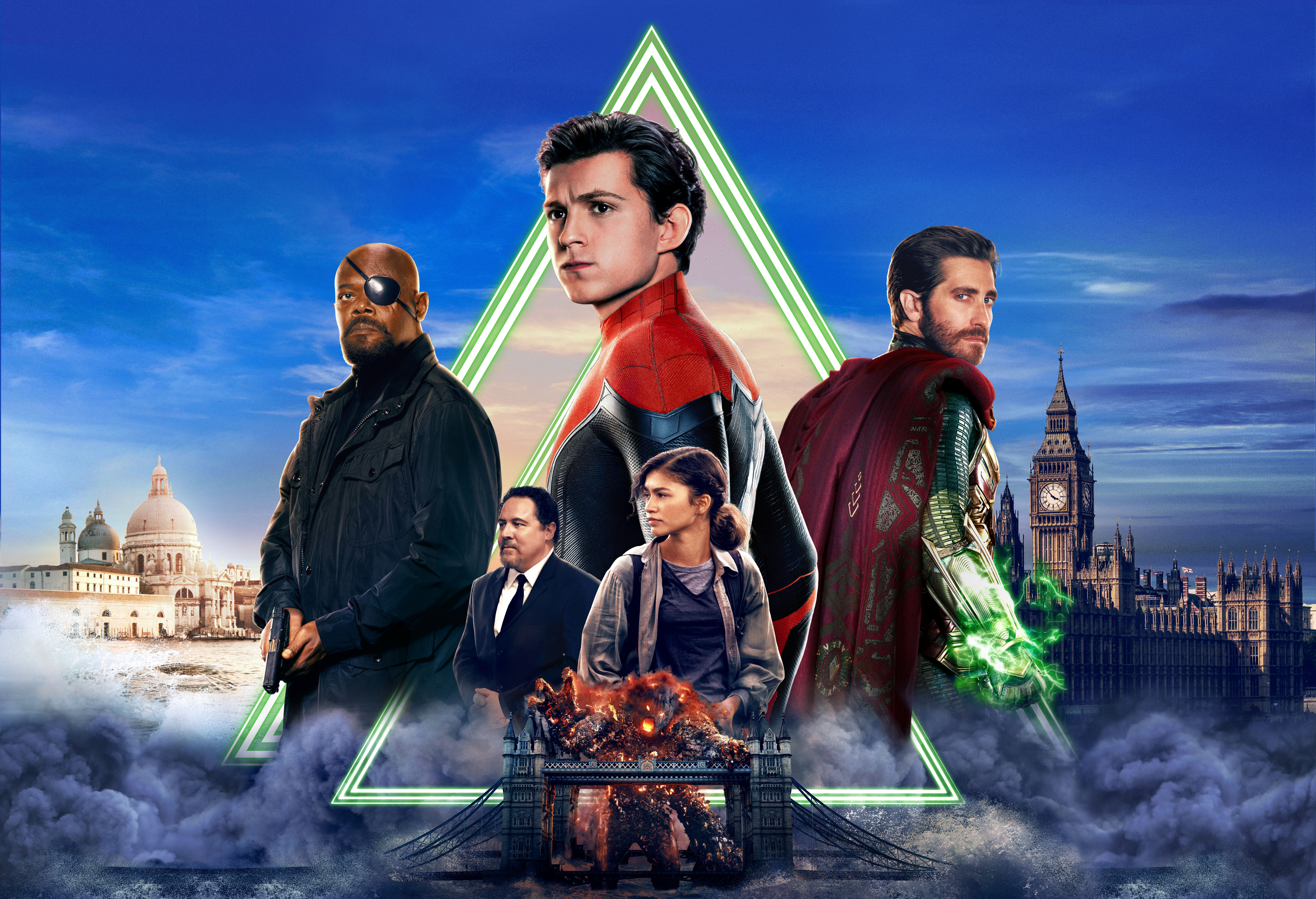 Download Michelle 'MJ' Jones Happy Hogan Nick Fury Mysterio (Marvel Comics) Spider Man Movie Spider Man: Far From Home 8k Ultra HD Wallpaper