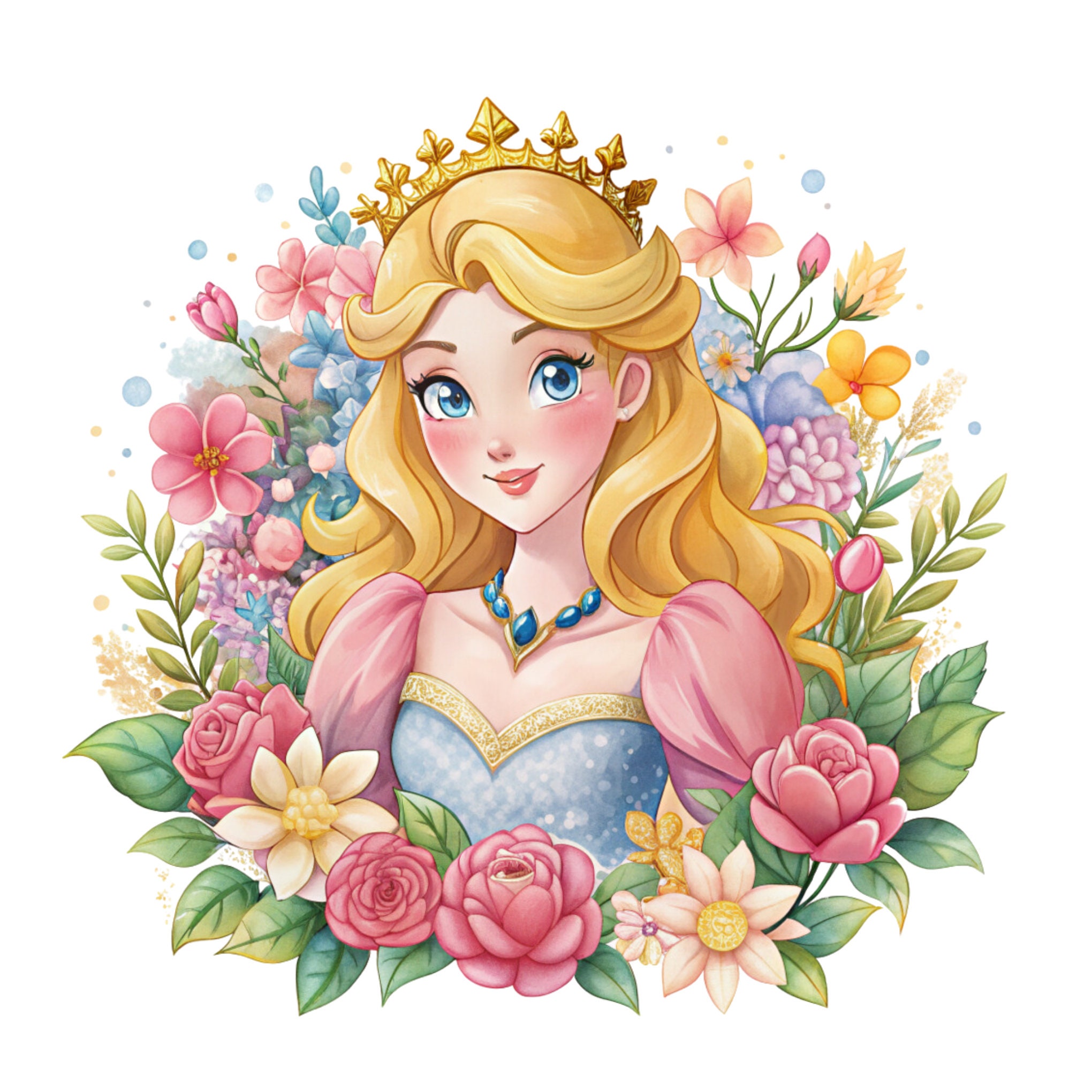 Princess aurora png clipart, sleeping beauty png, briar rose, aurora flower design, instant download