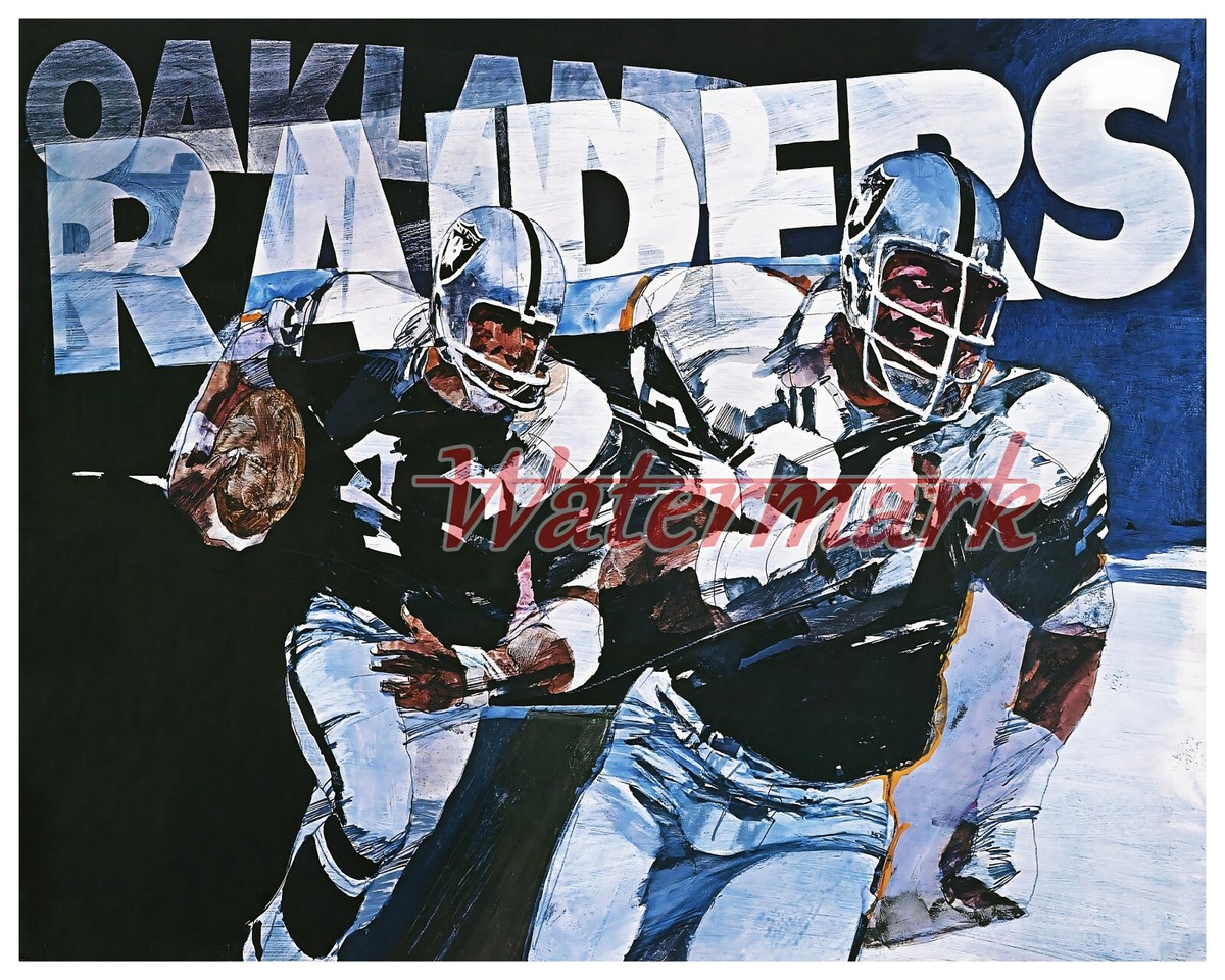 NFL Oakland Raiders Color ART Poster Print 8 X 10 REPRINT Photo Picture