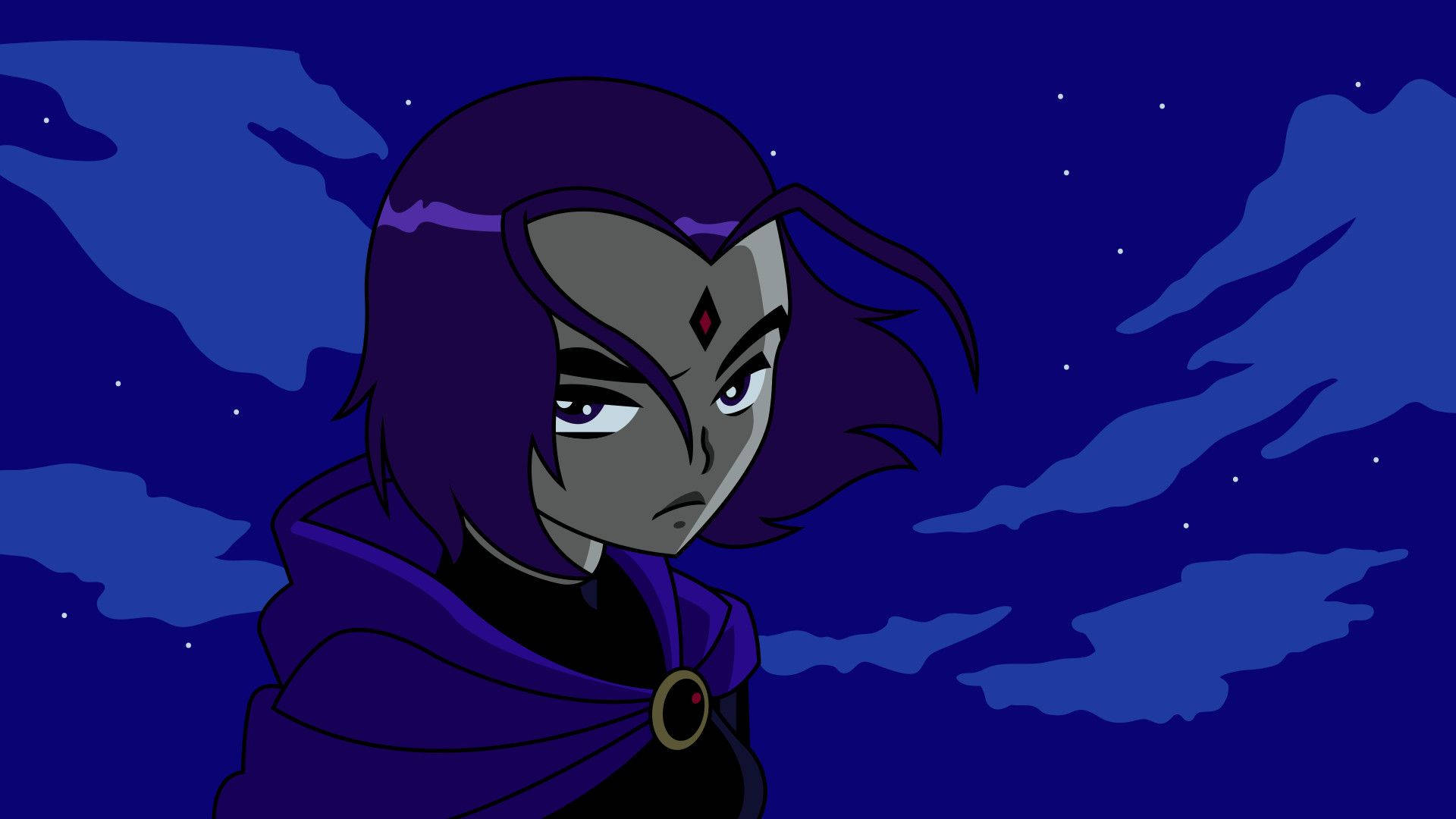 Download Teen Titans Raven In A Starry Night Wallpaper