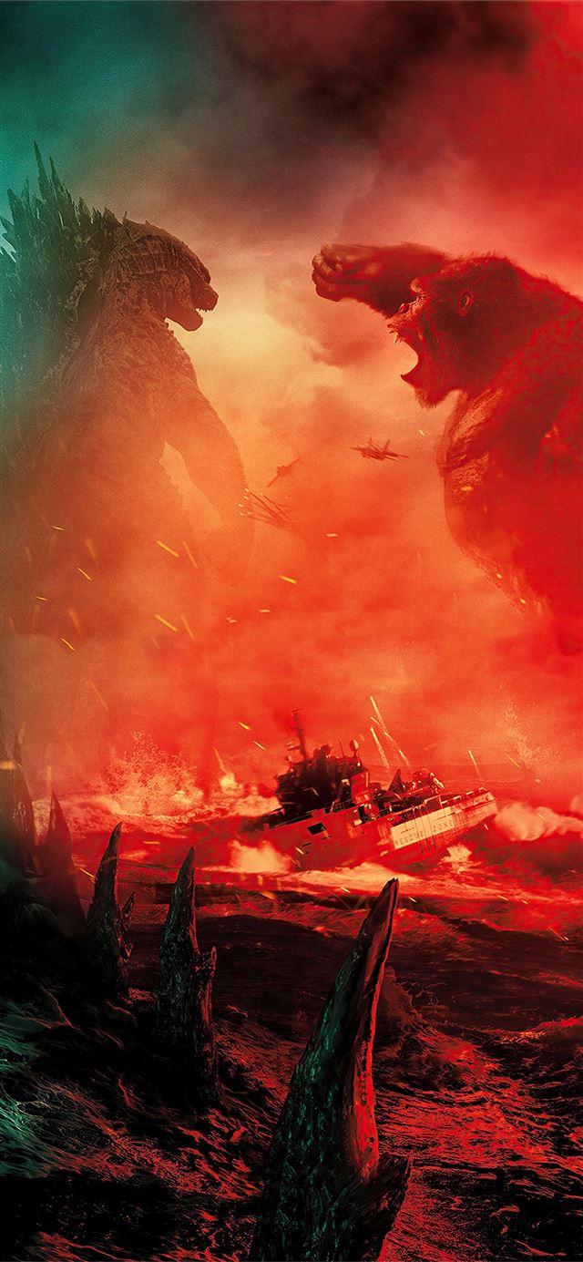 godzilla vs kong fight scene 4k iPhone 12 Wallpaper Free Download