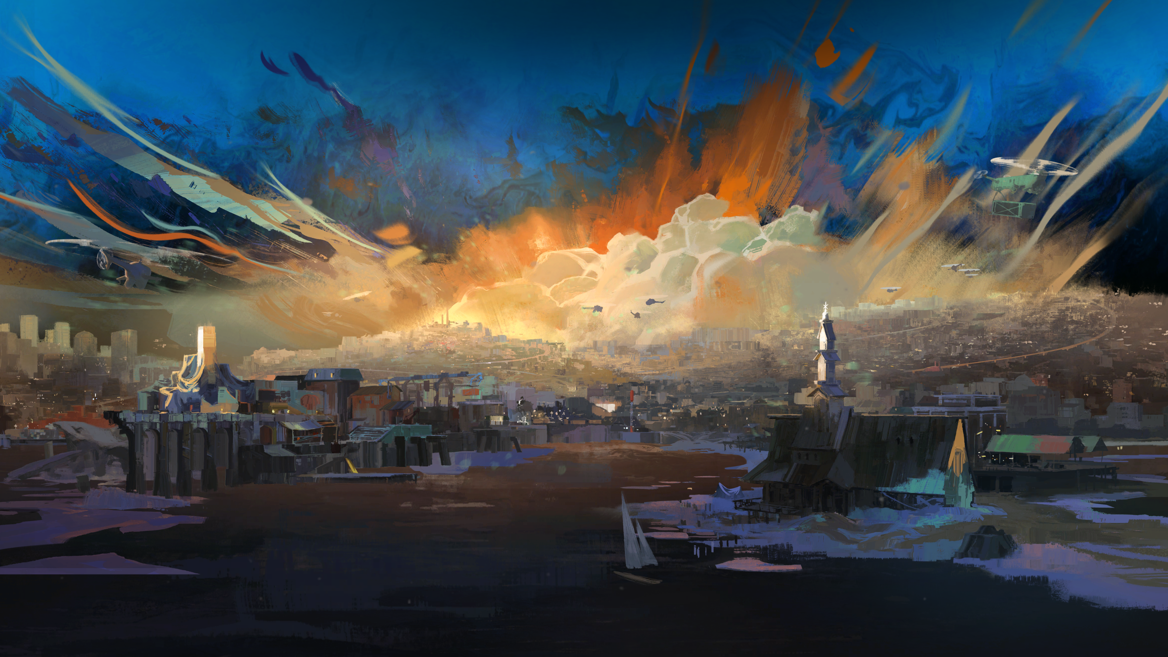 The Wallpaper of the menu art on the Disco Elysium Website isn't actually in 4k (See comments), here is a screenshot I took from menu to use as a wallpaper