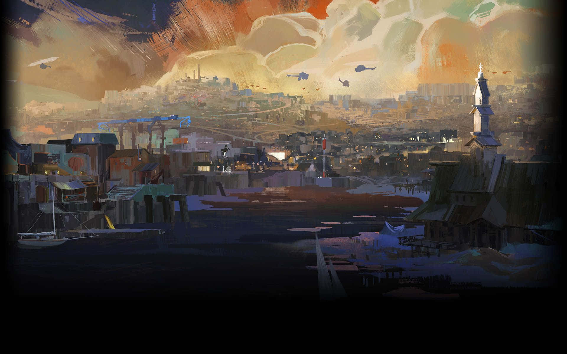 Download Disco Elysium Revachol Cityscape Wallpaper