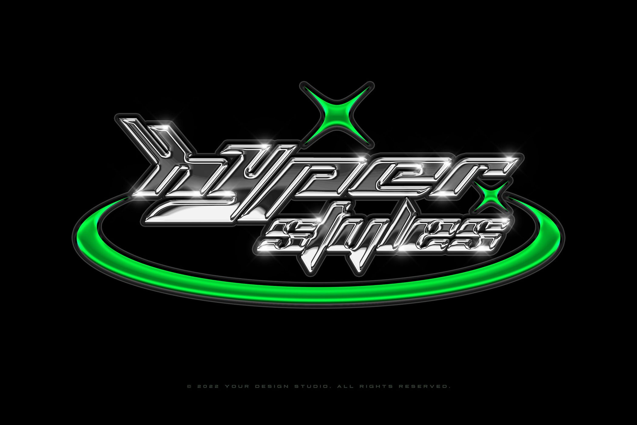 Y2K Chrome Text Effects