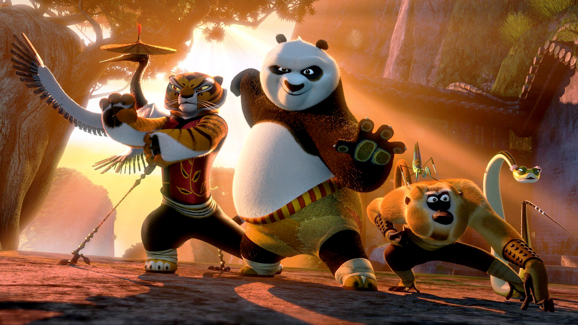 Epic Kung Fu Panda 2 HD Wallpaper Featuring Po and Friends in Action