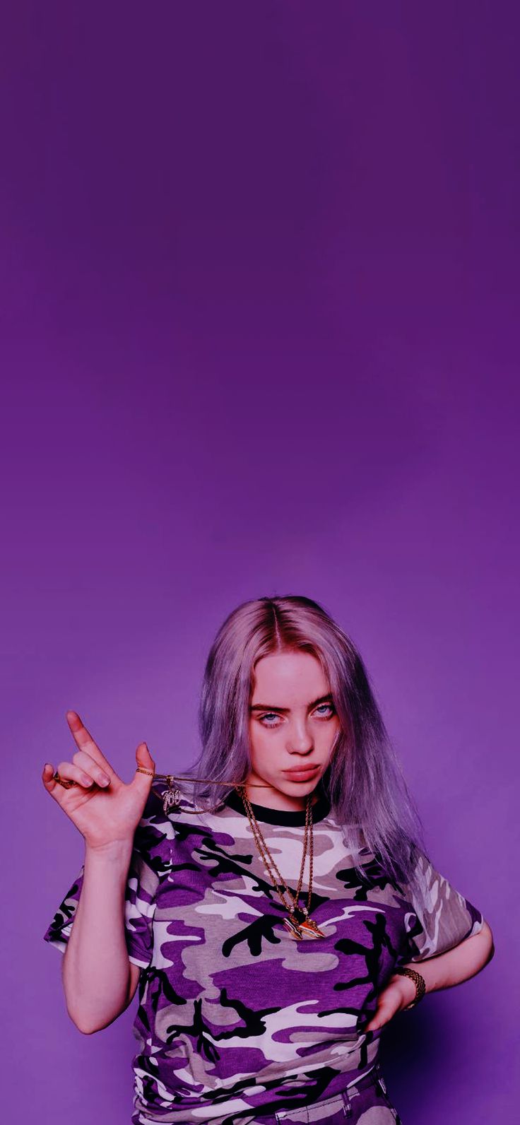 Billie Eilish Purple Phone Wallpaper