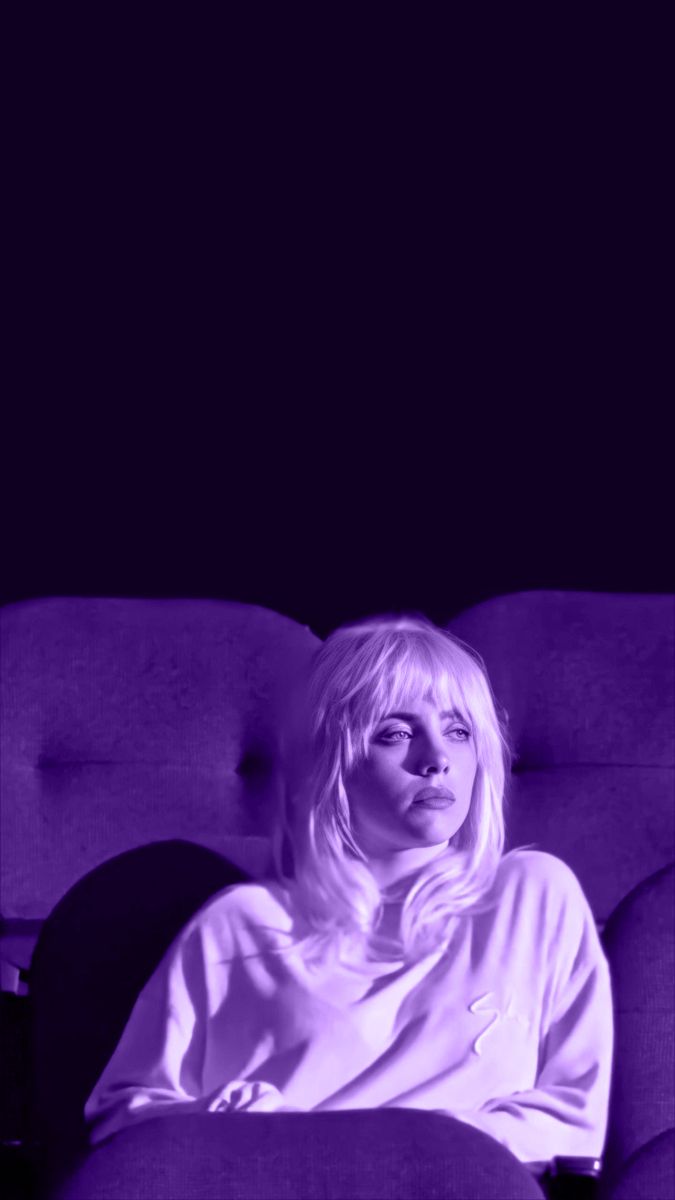 Billie Eilish HTE tour promo blonde cinema wallpaper purple