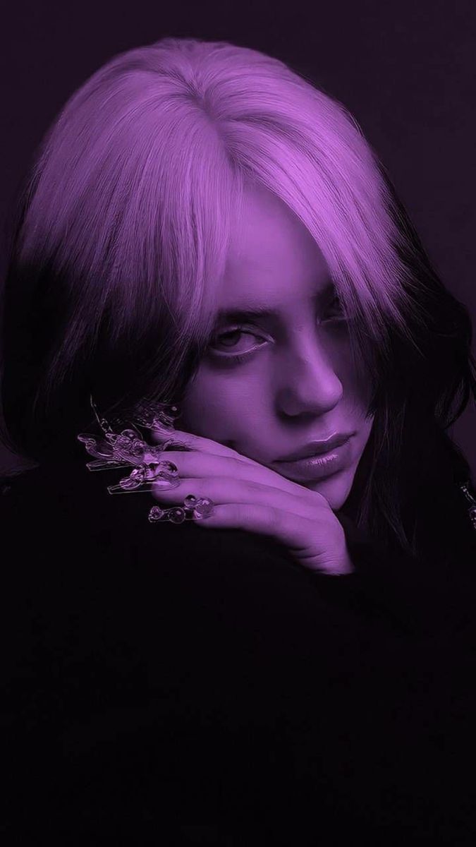 Billie eilish. Billie eilish aesthetic lockscreen purple, Billie eilish, Billie