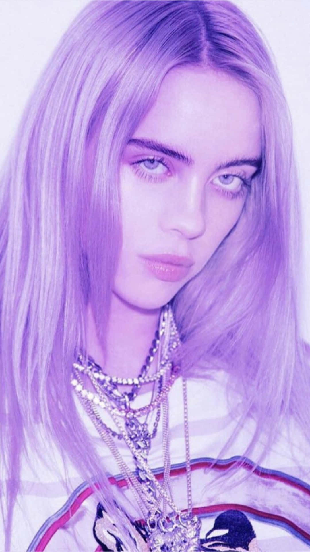 Download Image Billie Eilish Sporting A Bright Purple Hairdo Wallpaper