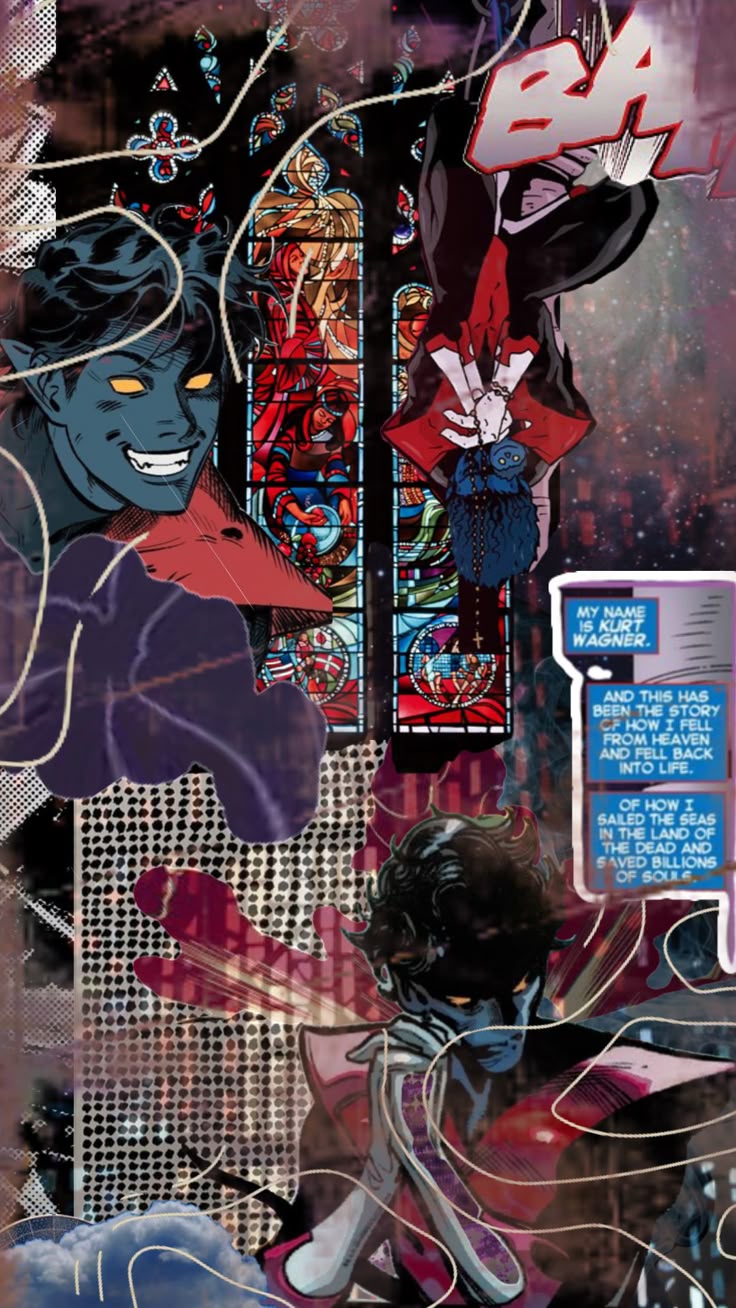 Nightcrawler Kurt Wagner #xmen #marvel #comics #space #aesthetic #collage #blue