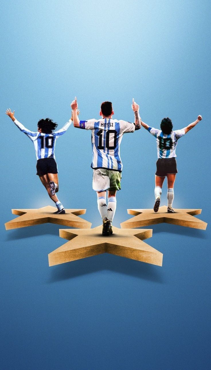 Mario Kempes, Diego Maradona & Lionel Messi