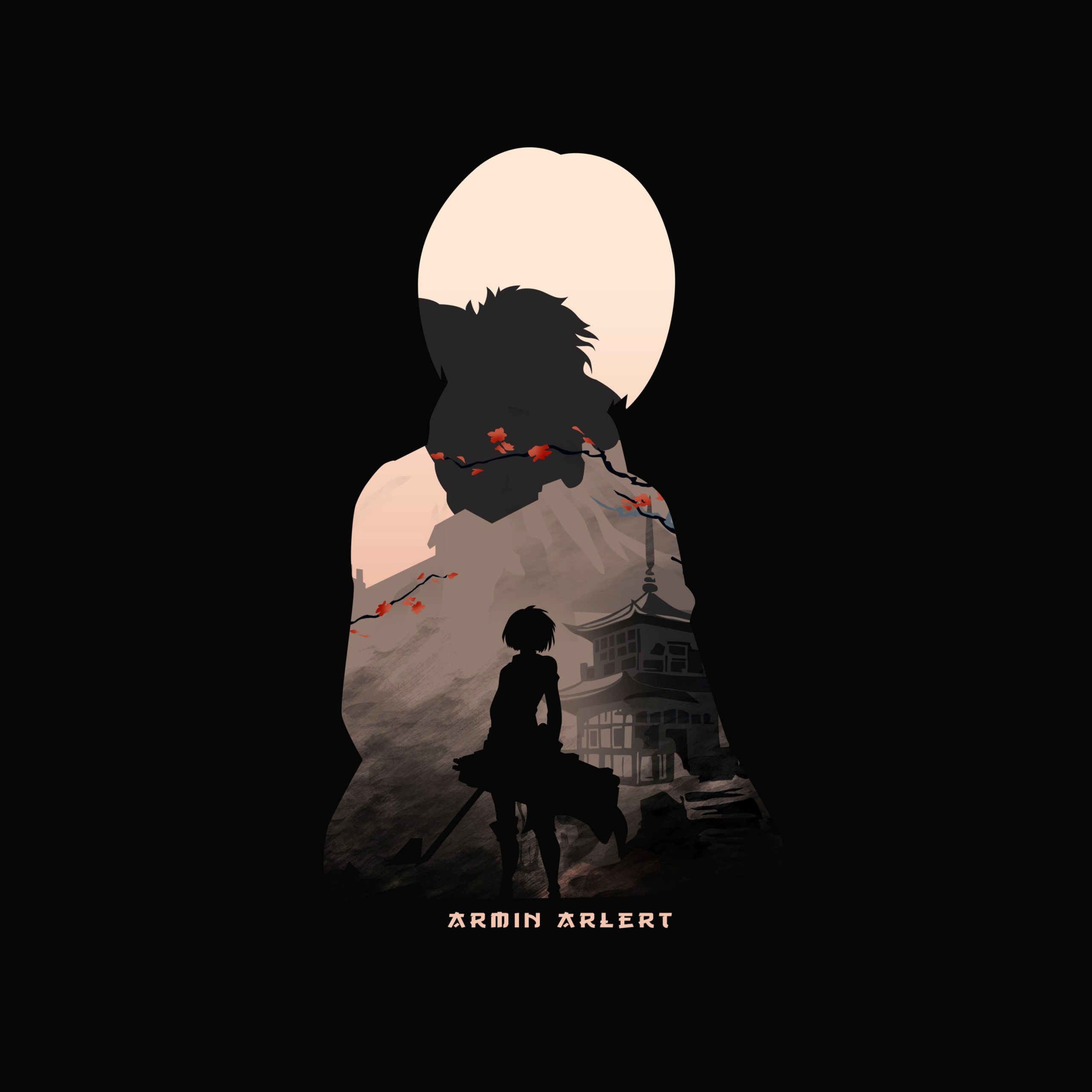 Armin Arlert Wallpaper 4K, Attack on Titan, Black background