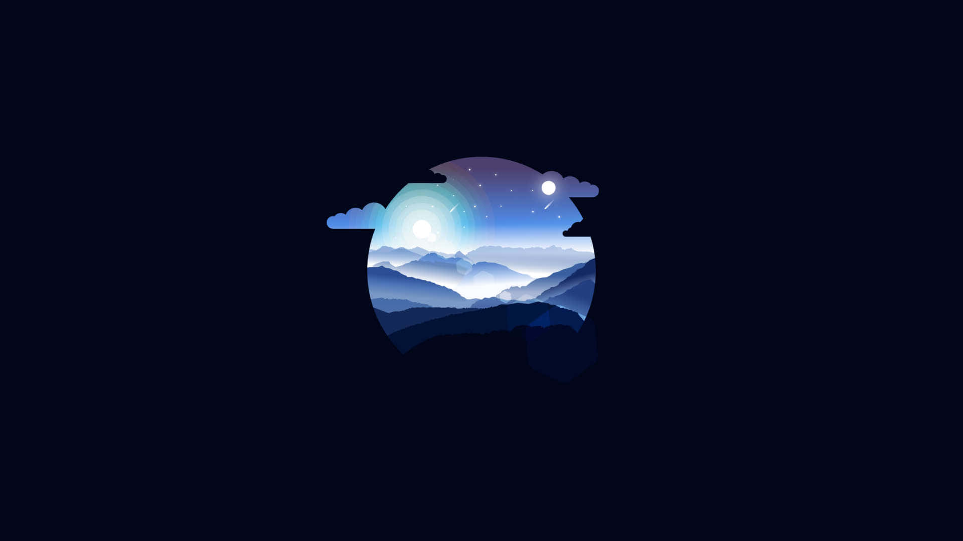 Download Best Minimal Mountain Moon Background