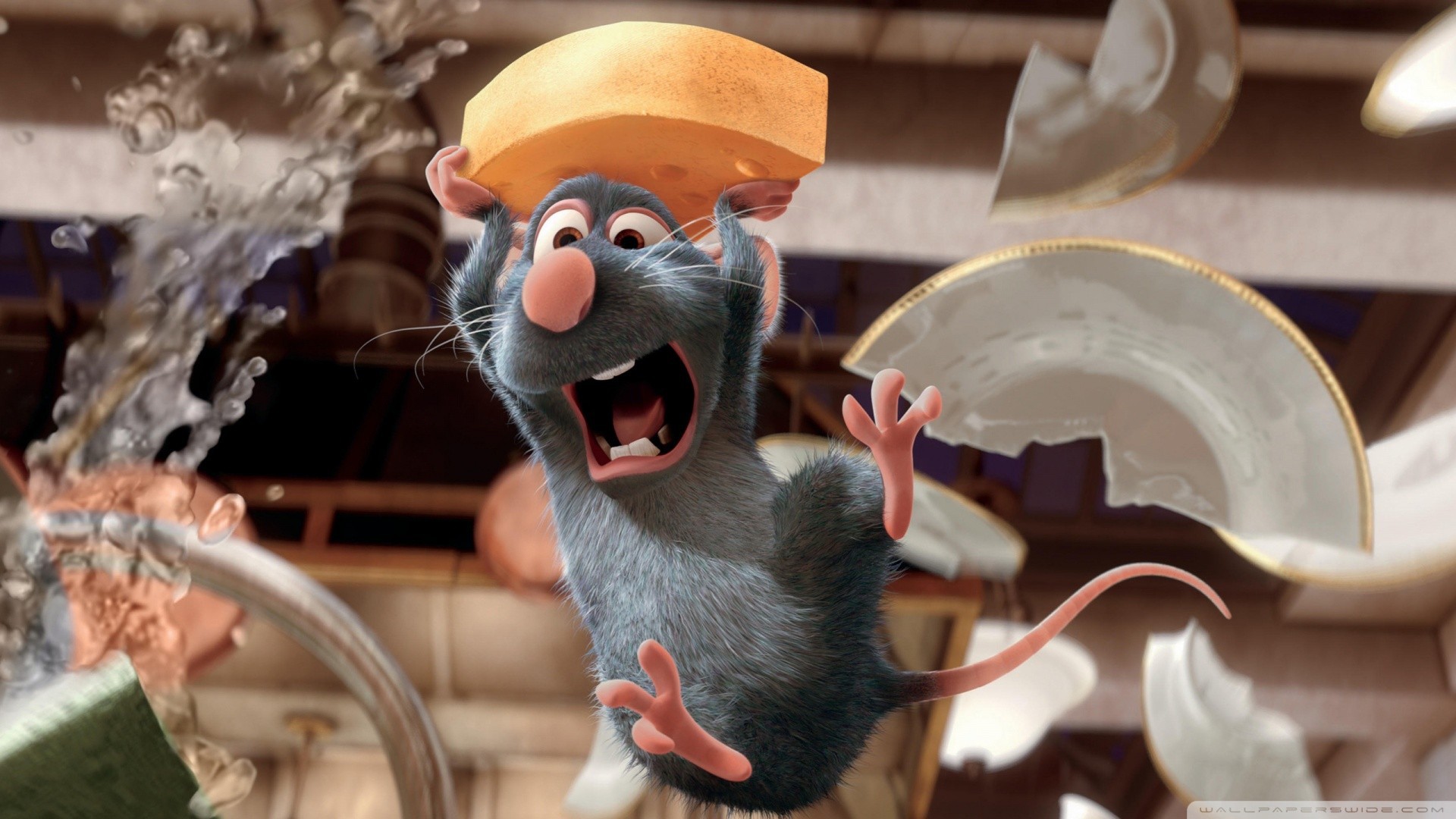 Rats with a piece of cheese, cartoon Ratatouille Desktop wallpaper 1152x864