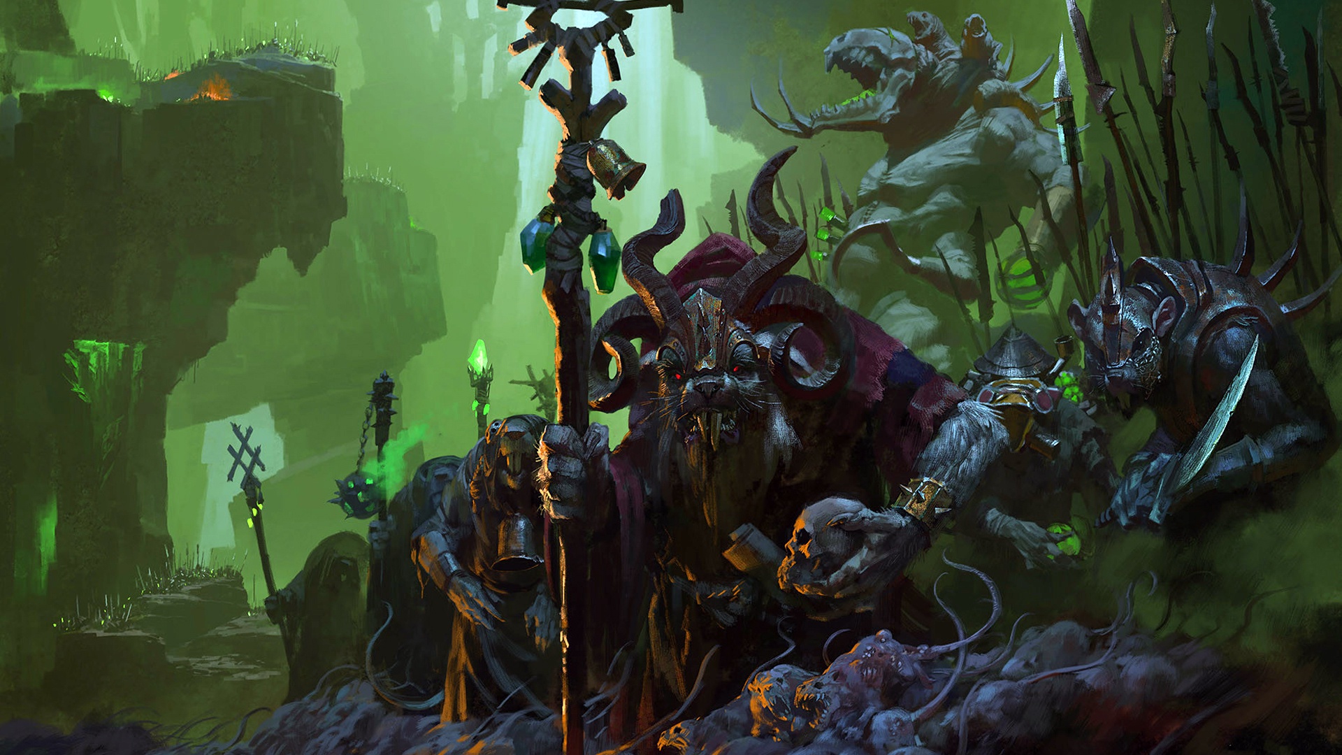 Wallpaper Skaven, Children of the Horned Rat, Total War: Warhammer II, Children of the horned rat for mobile and desktop, section игры, resolution 1920x1080