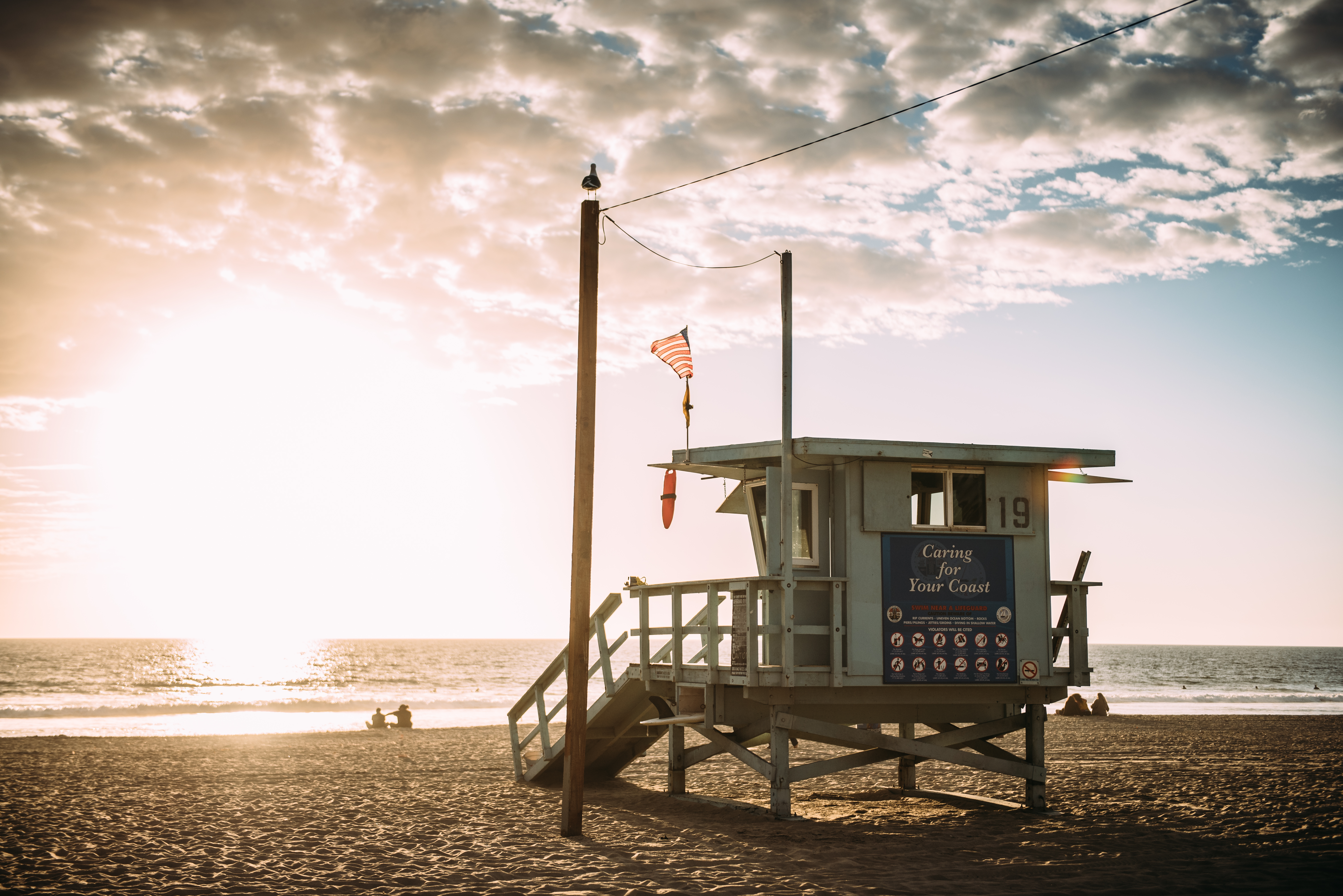 Download Lifeguard Tower Sea Photography Beach 4k Ultra HD Wallpaper