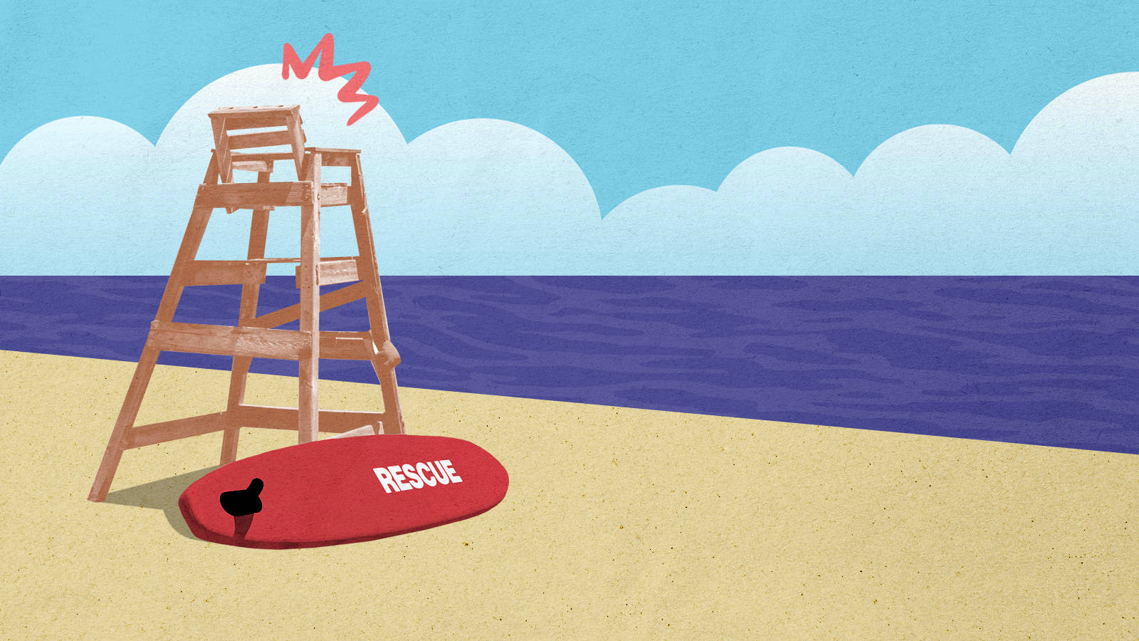 Download Lifeguard Beach Post Animated Art Wallpaper