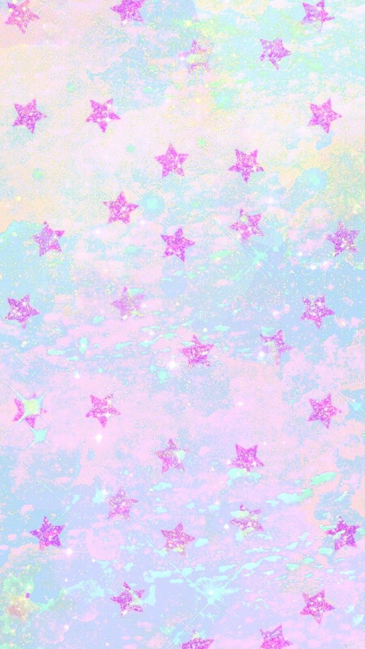 Pastel Kawaij Stars, made by me #stars #pastel #kawaii #colorful #glitter #galaxy #wallpaper #background #colors