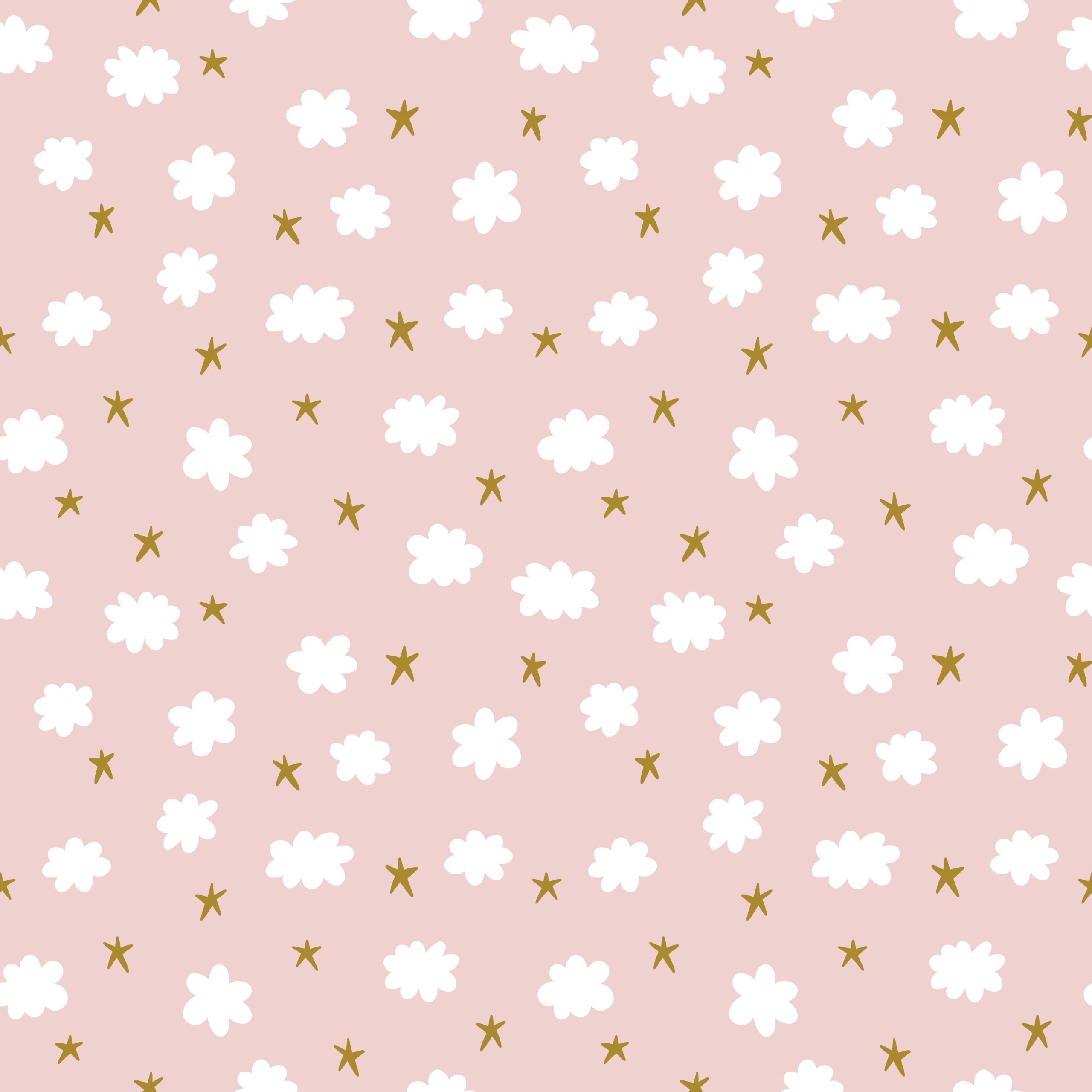 Cute Stars and Clouds Kids Removable Wallpaper. Peel and Stick Wallpaper
