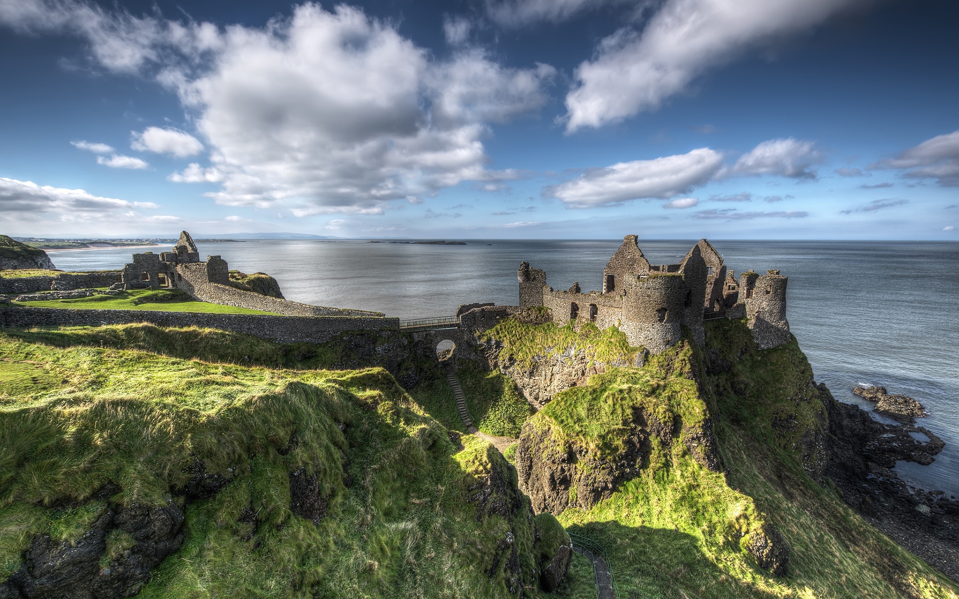 Wallpaper rock, coast, ireland, medieval, atlantic ocean, dunluce castle for mobile and desktop, section пейзажи, resolution 1920x1200