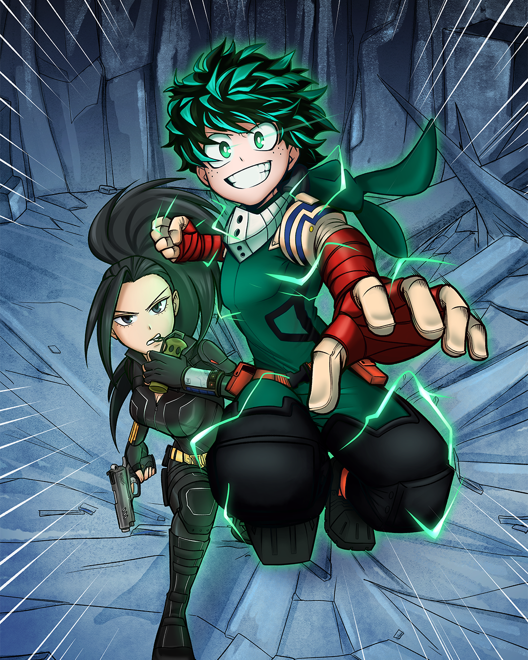 Cover Art Commission of Izuku & Momo (by me)