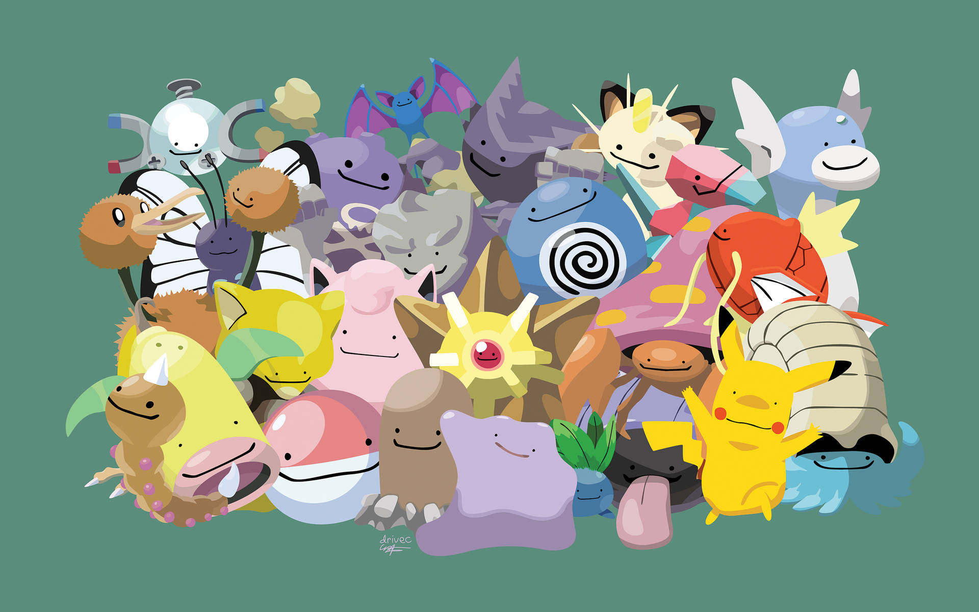 Download Ditto With Pokemon Cast Wallpaper