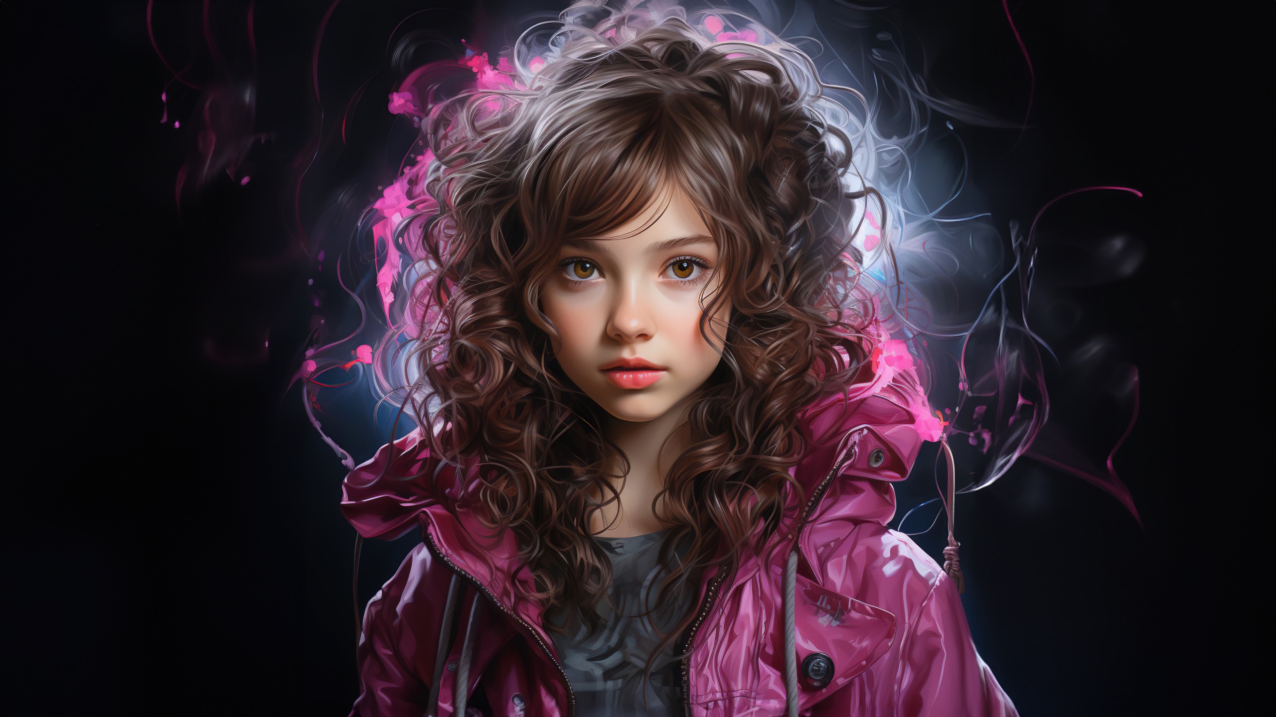 Cute Girl Wallpaper 4K, AI art, Girly background, Pretty