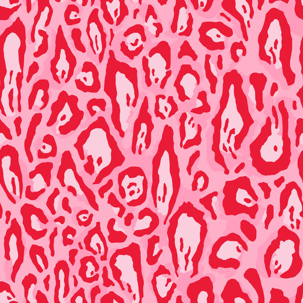 Animal Instinct Wallpaper in Candy Pink and Red