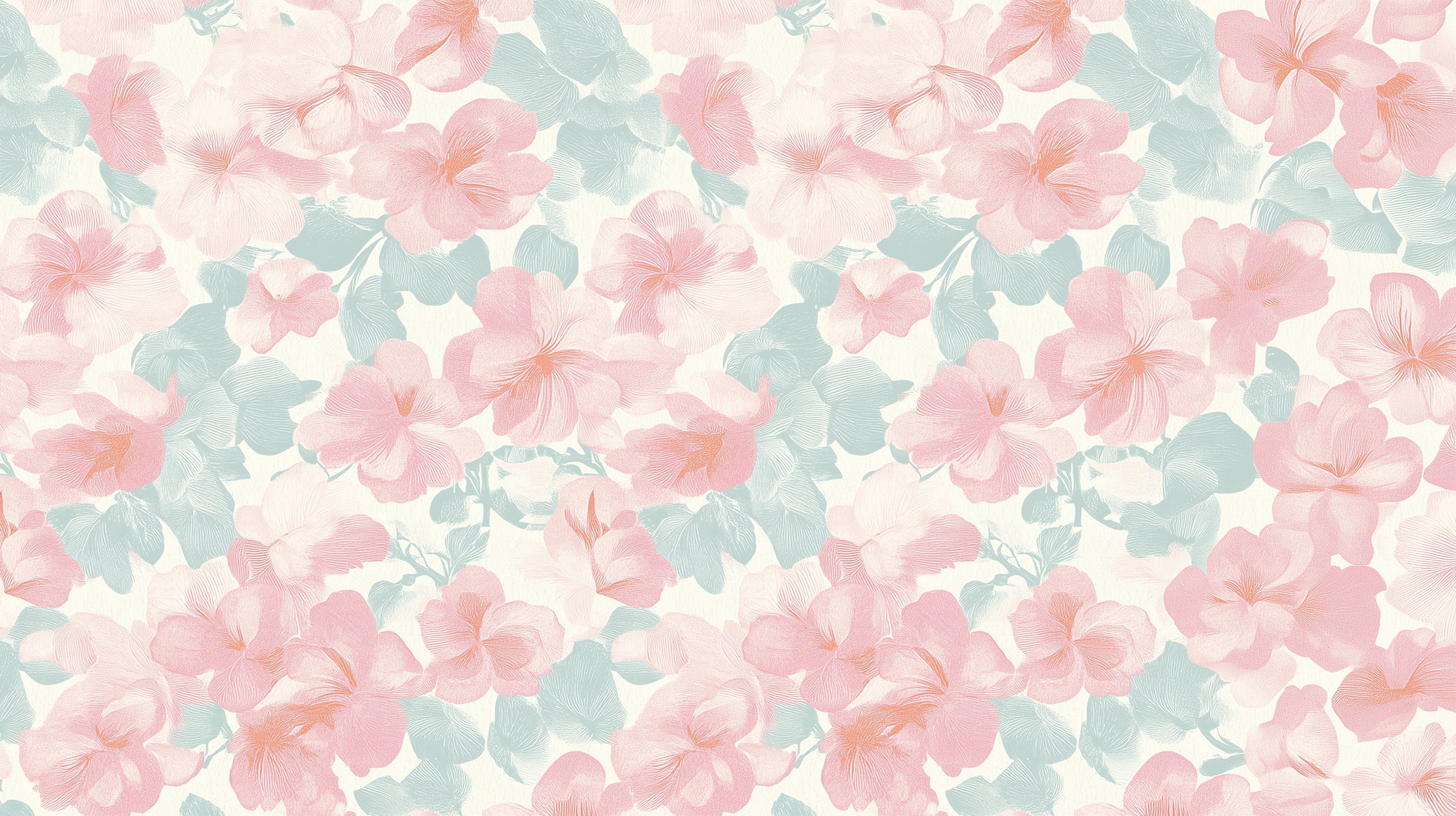 Aesthetic Coquette Flower Pattern Wallpaper for Desktop