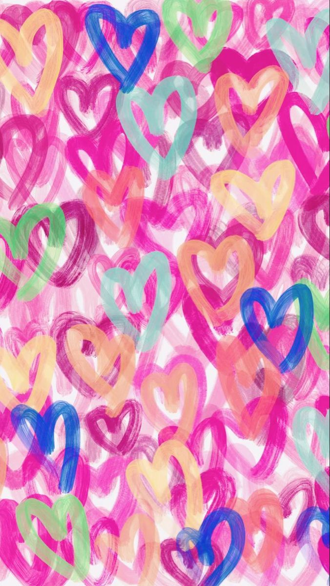 colorful graffiti hearts