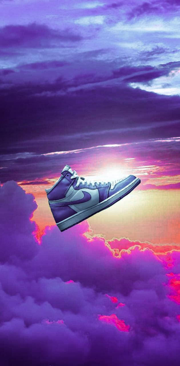 Download Nike Air Jordan 1 Retro High Purple Wallpaper