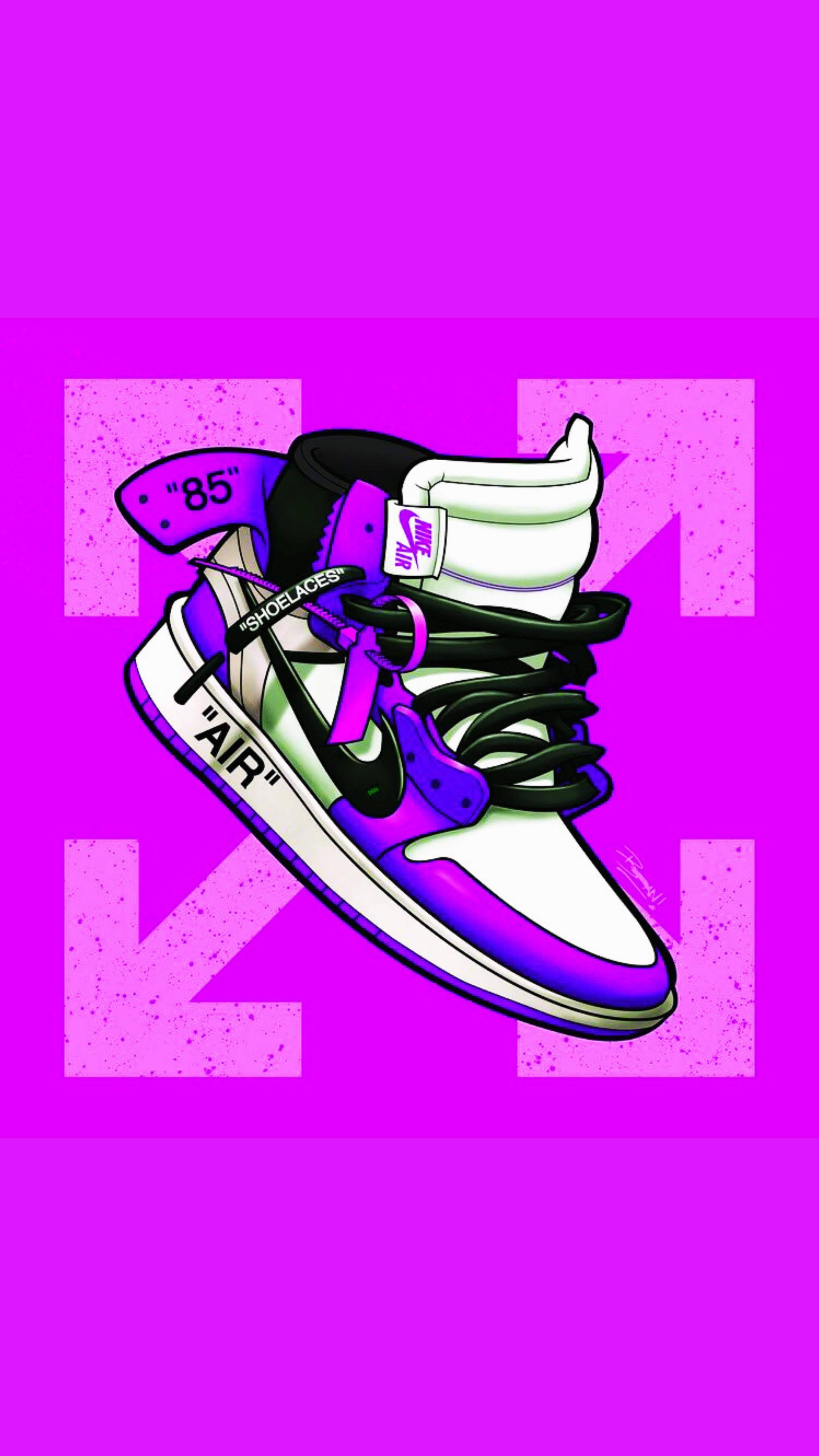 Download Cool Court Purple Jordan Drawing Wallpaper