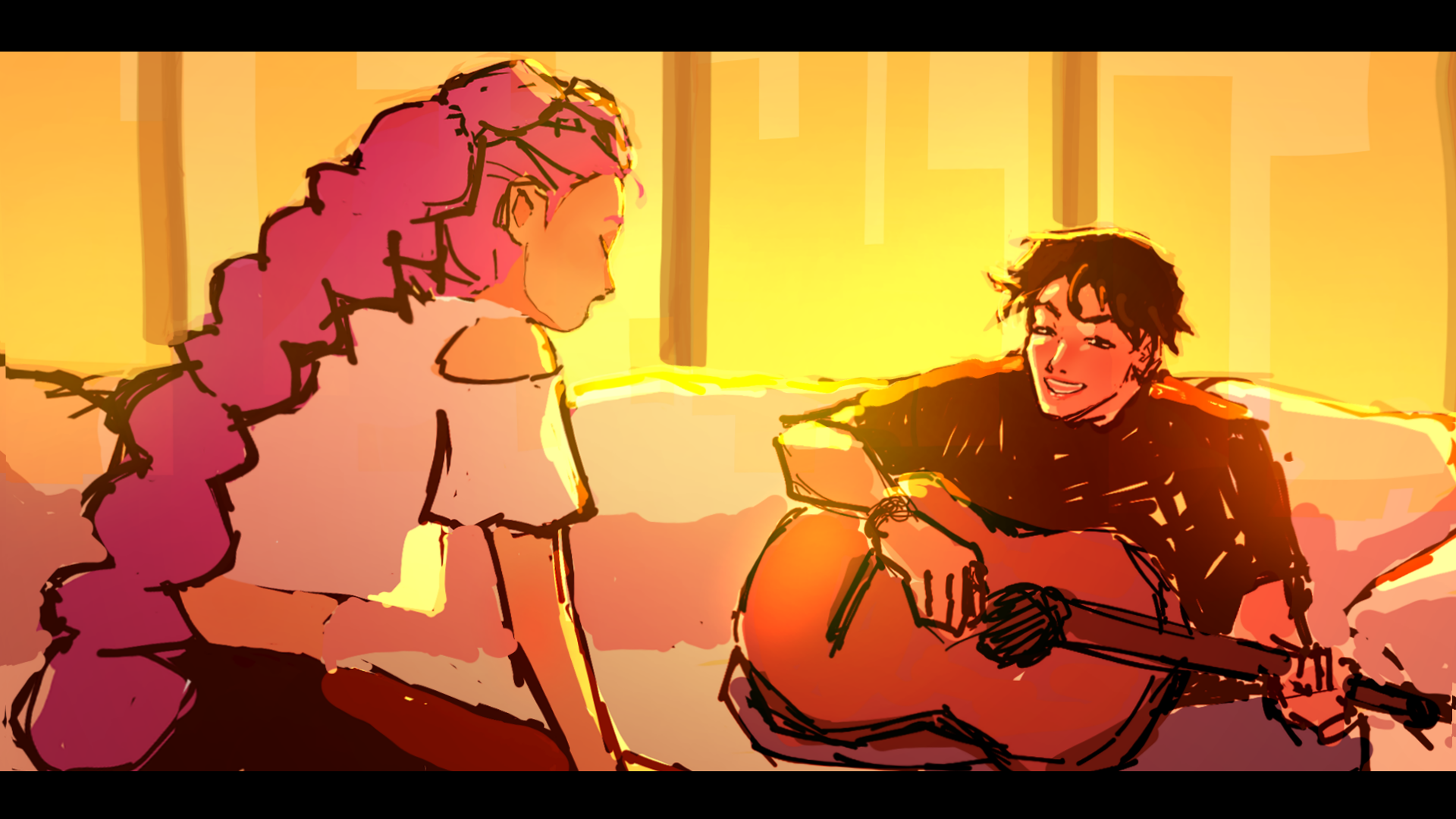 WIP Rumi and Jinu fanart (by me)