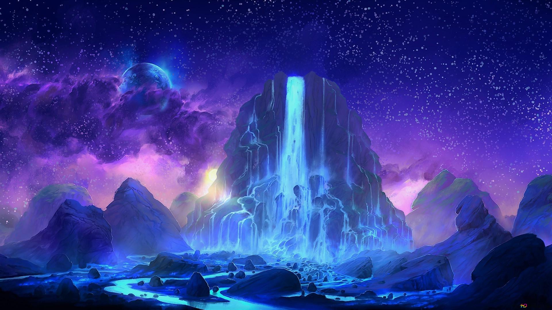 Purple and Blue Fantasy World 2K wallpaper download