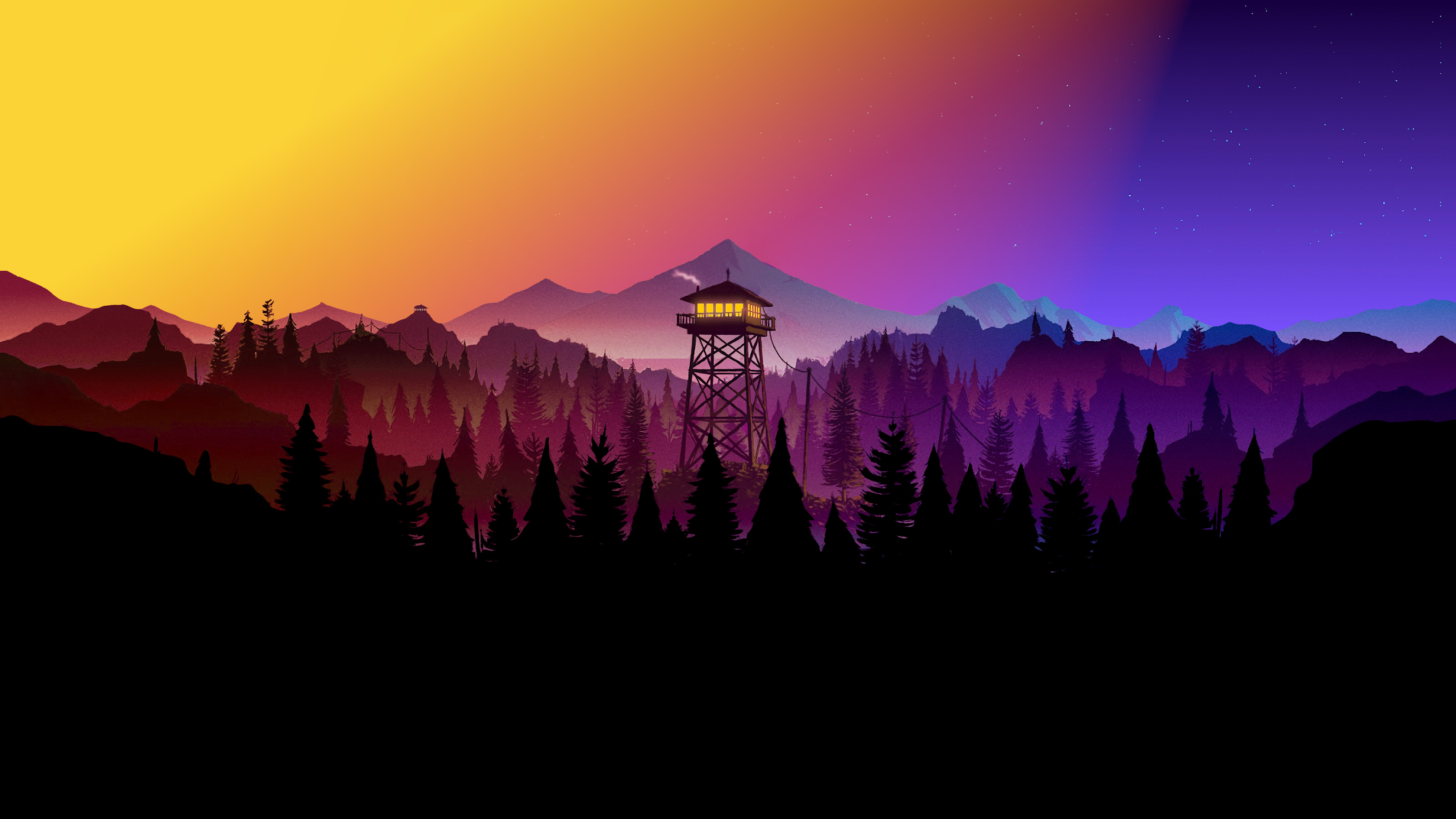Firewatch Tower Edit [3200×1800] was bored and did this with GIMP