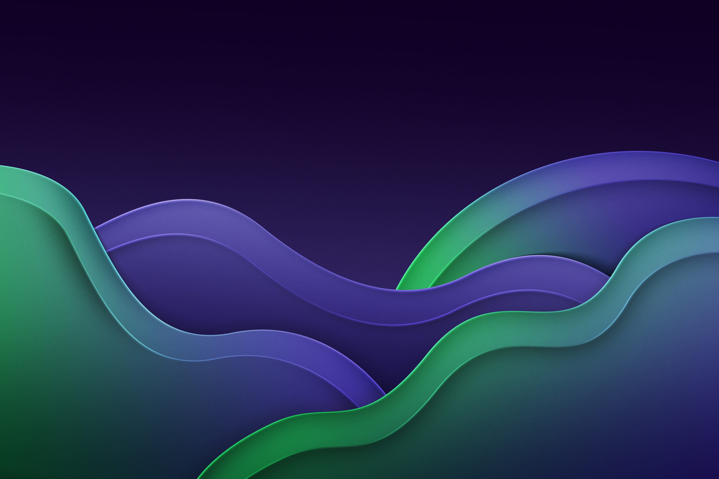 A blue and green abstract background with wavy shapes photo